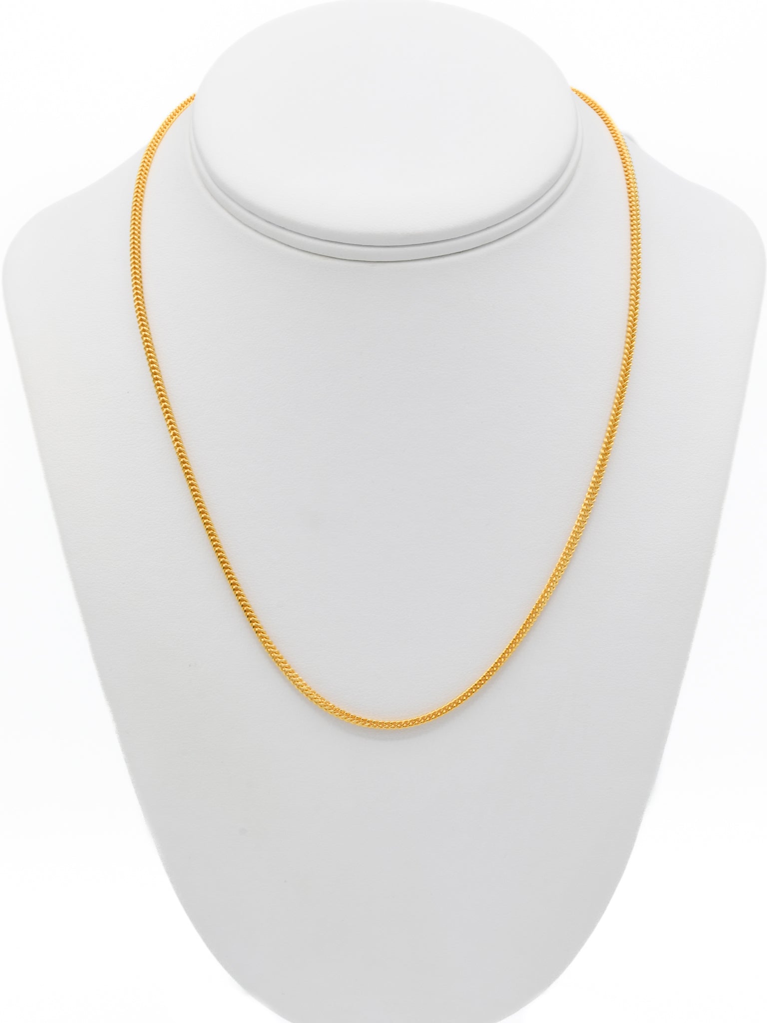 22ct Gold Hollow Fox Tail Chain - 45 CM - Roop Darshan