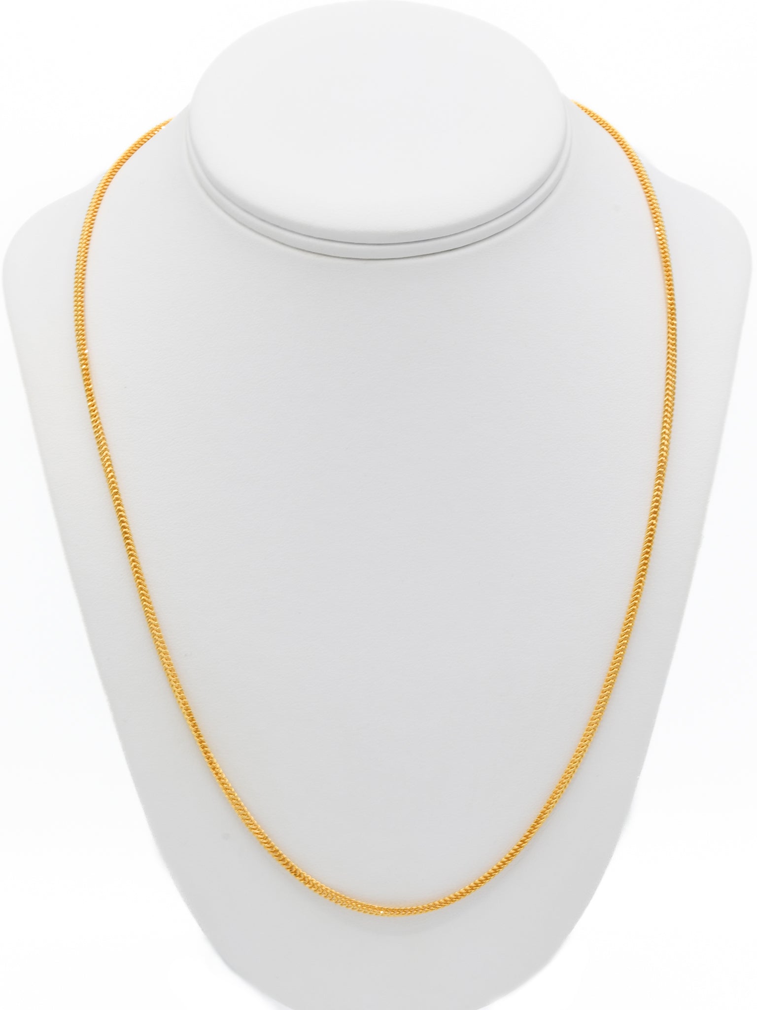 22ct Gold Hollow Fox Tail Chain - 55 CM - Roop Darshan