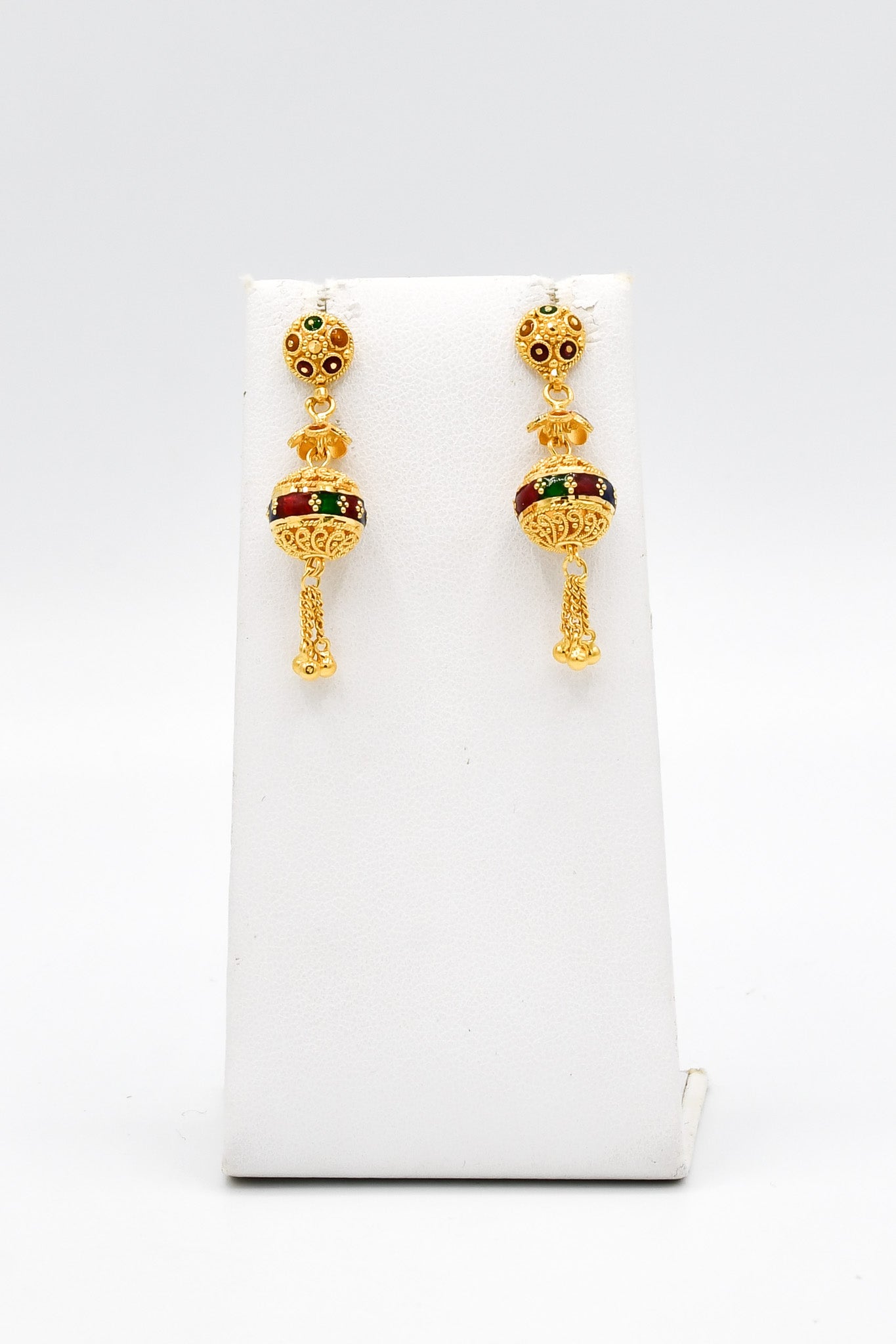 22ct Gold Mina Ball Necklace Set - Roop Darshan