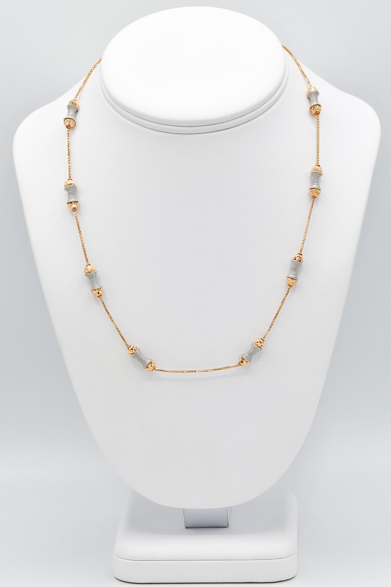 18ct Rose Gold Two Tone Fancy Chain - Roop Darshan