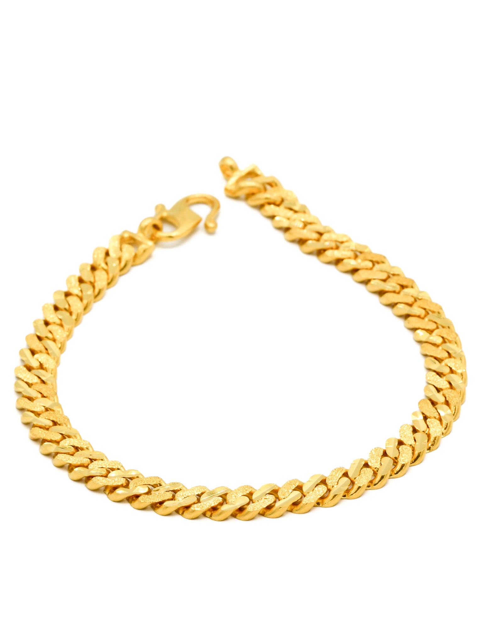 22ct Gold Curb Mens Bracelet - Roop Darshan
