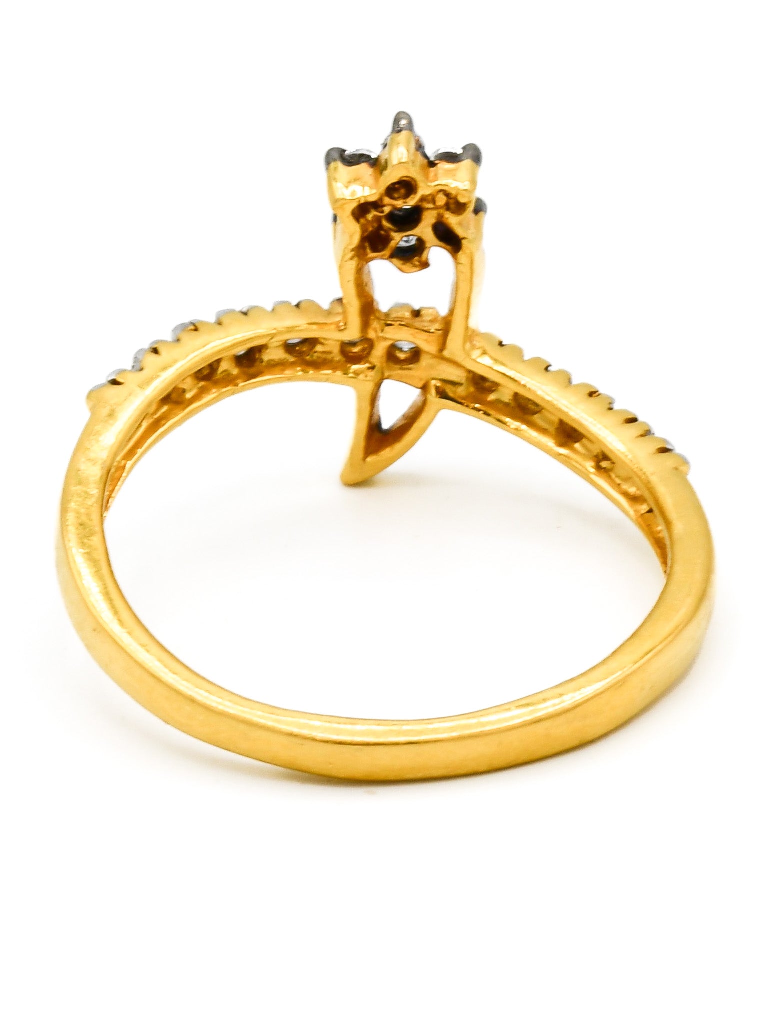 22ct Gold CZ Oxidase Ladies Ring - Roop Darshan