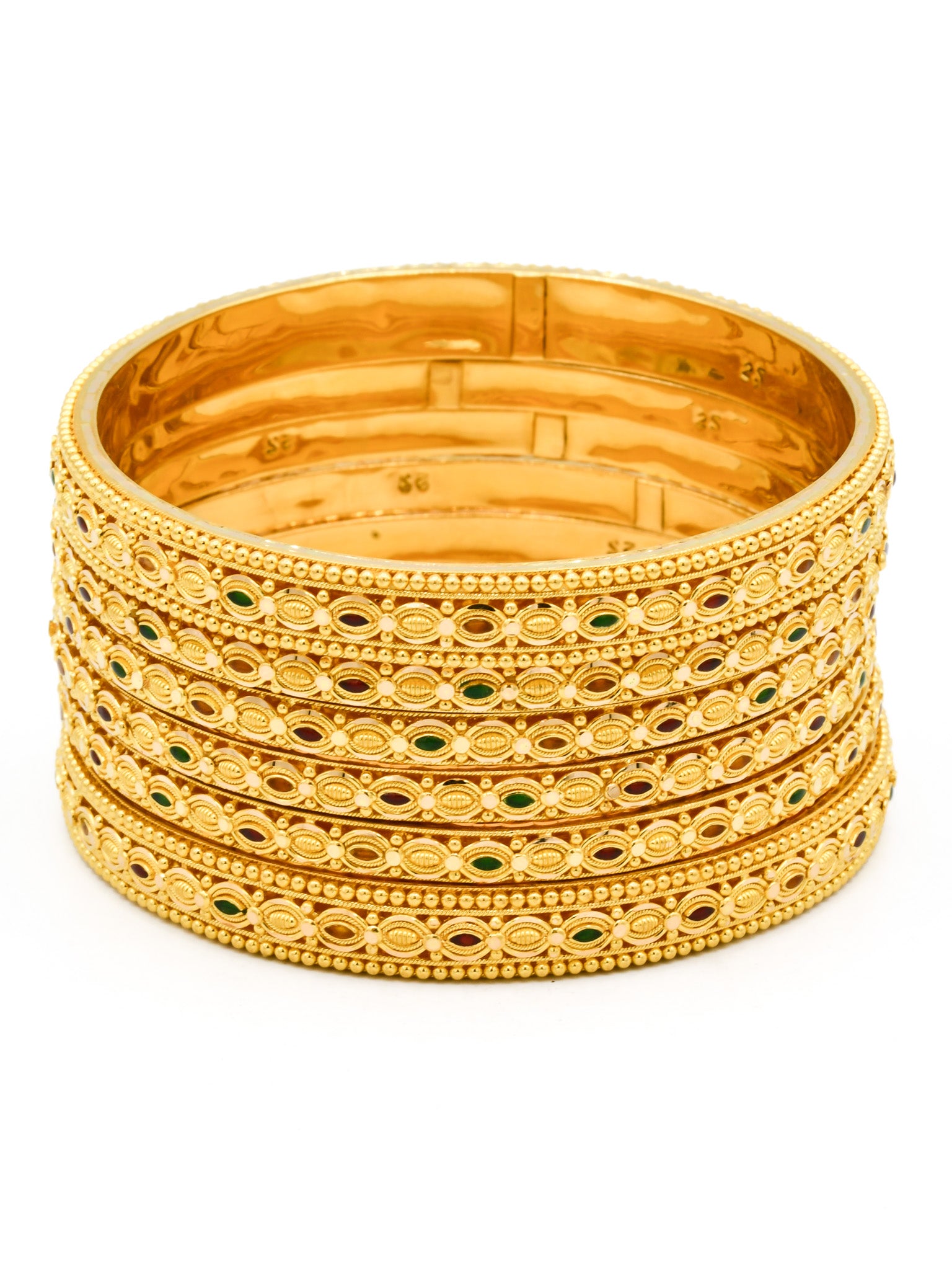 22ct Gold Minakari 6 Bangles - Roop Darshan