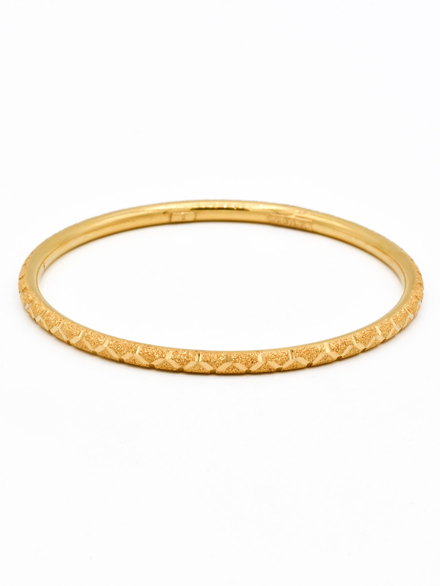 22ct Gold Sand Blast Design pair Bangle - Roop Darshan