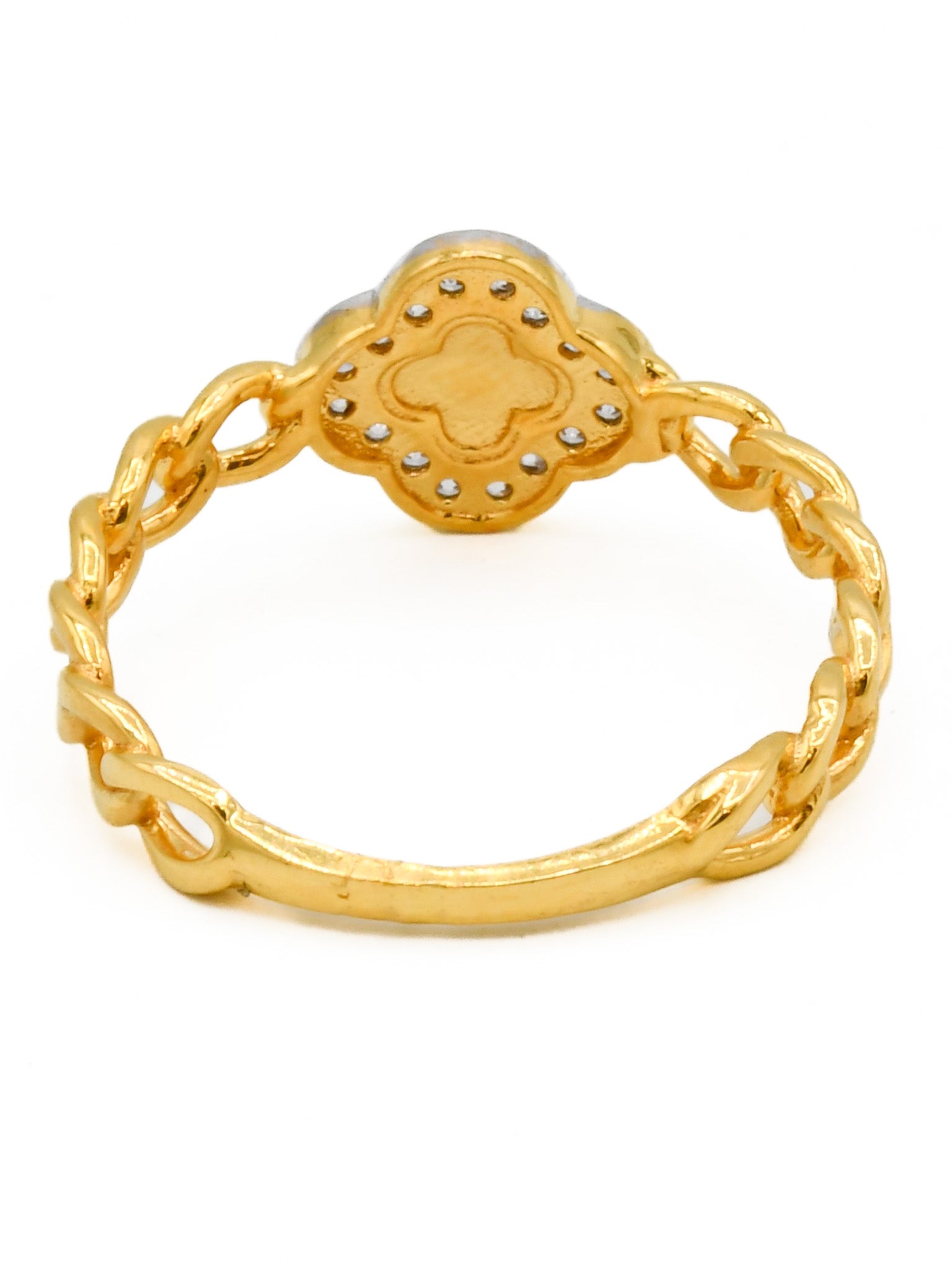 22ct Gold CZ Minakari Ladies Ring - Roop Darshan