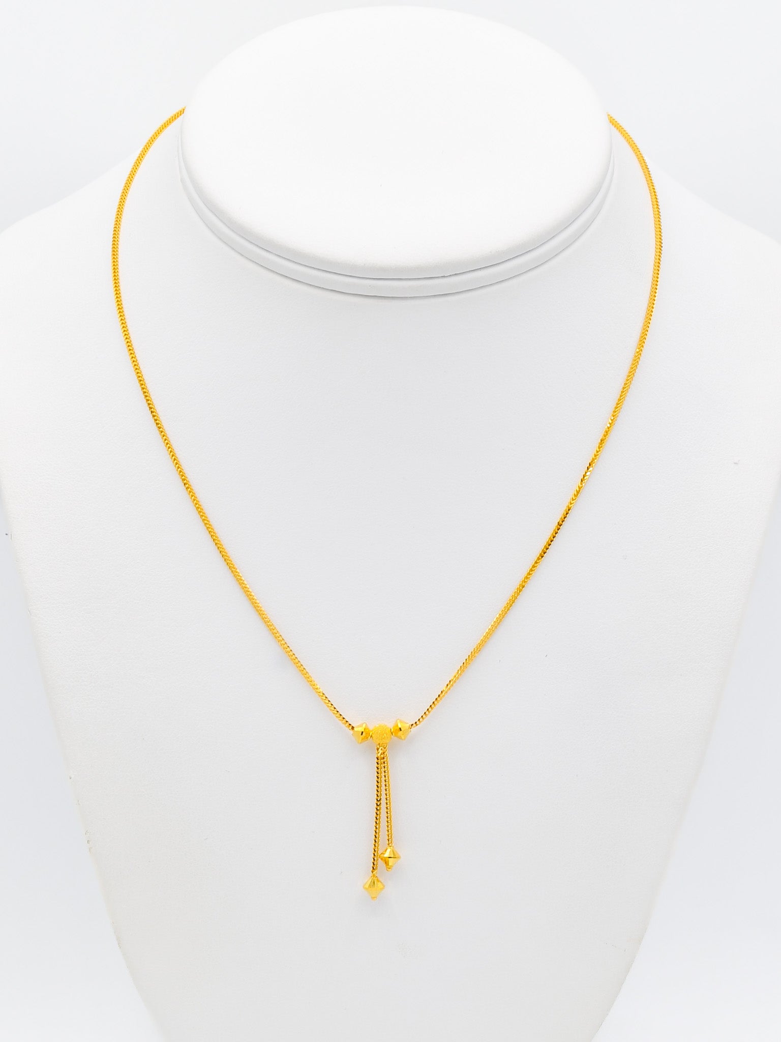 22ct Gold Ball Necklace Set - Roop Darshan