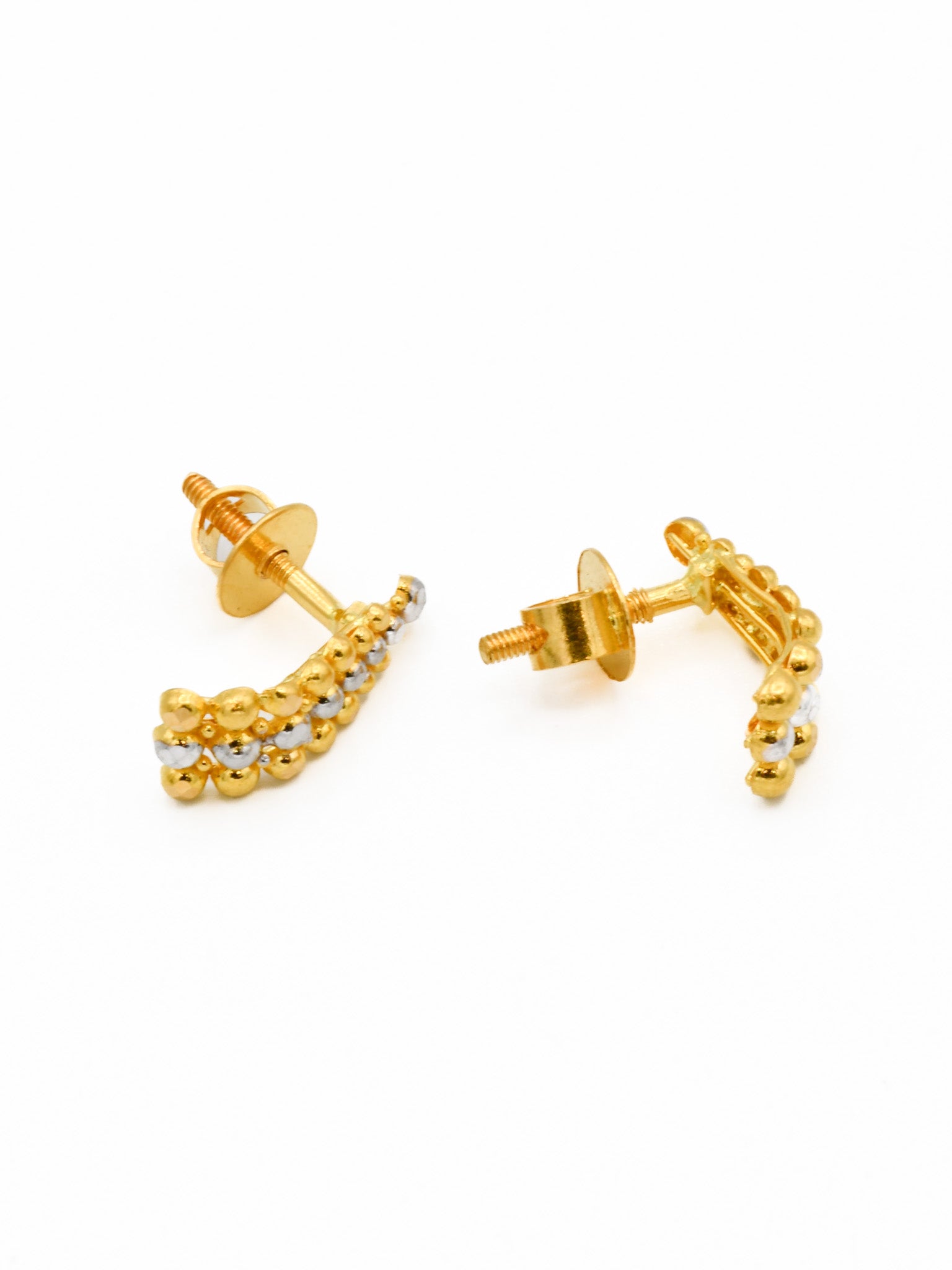 22ct Gold Two Tone Pendant Earrings Set - Roop Darshan
