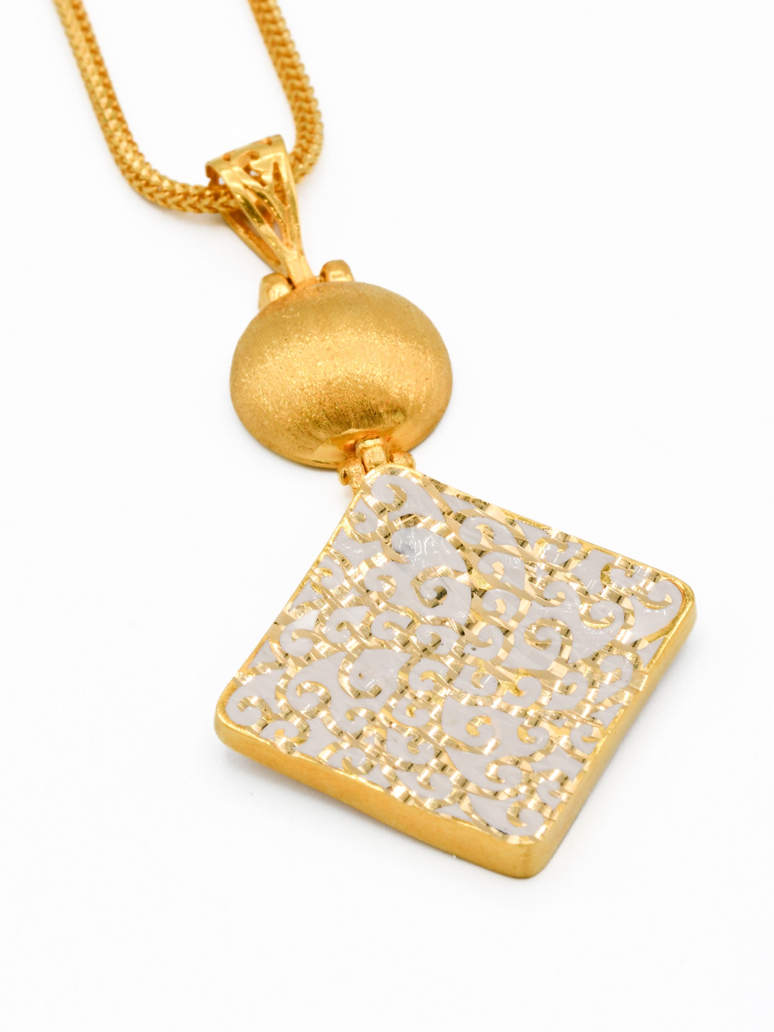 22ct Gold Minakari Pendant Earring Set - Roop Darshan