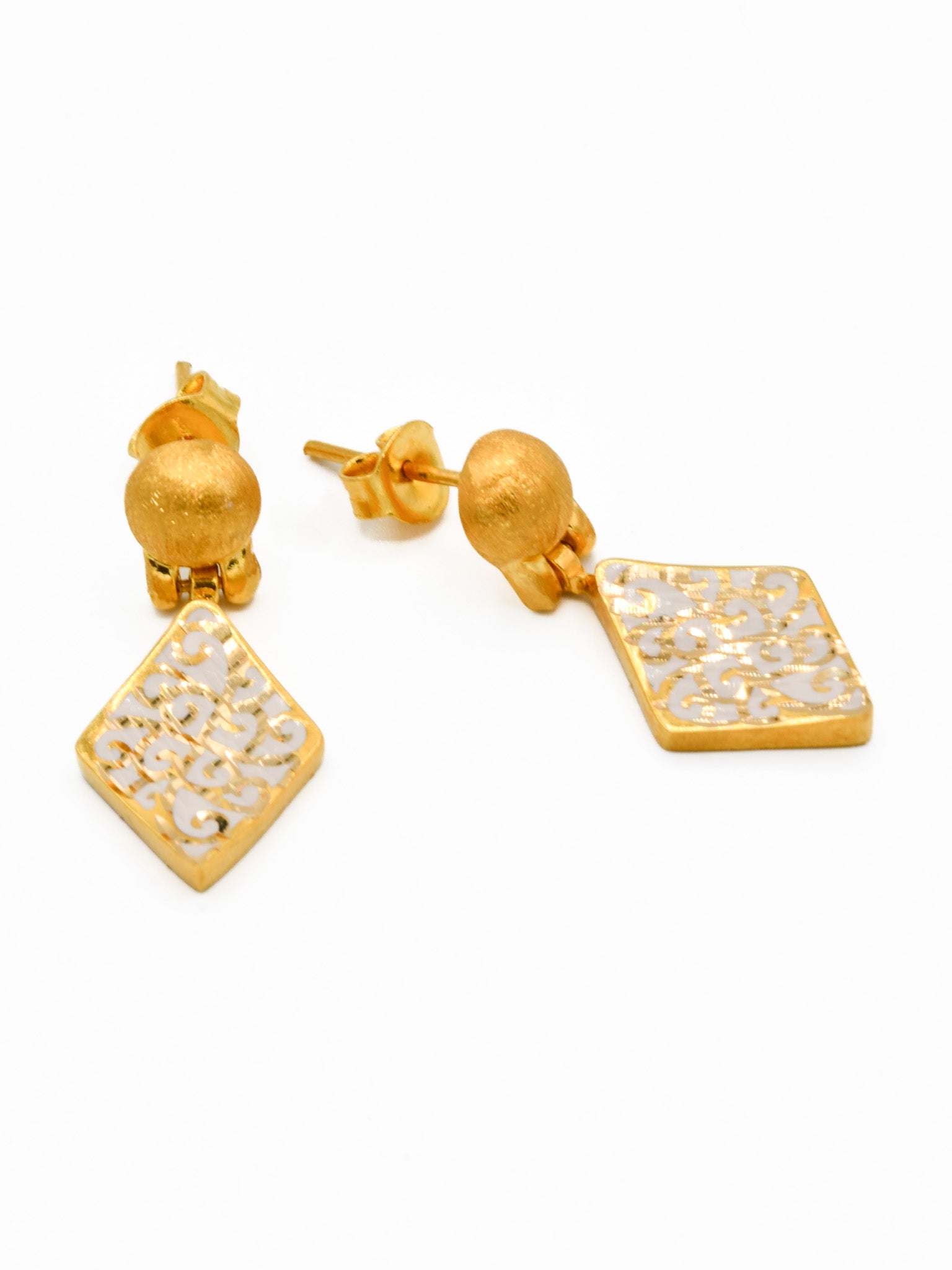 22ct Gold Minakari Pendant Earring Set - Roop Darshan