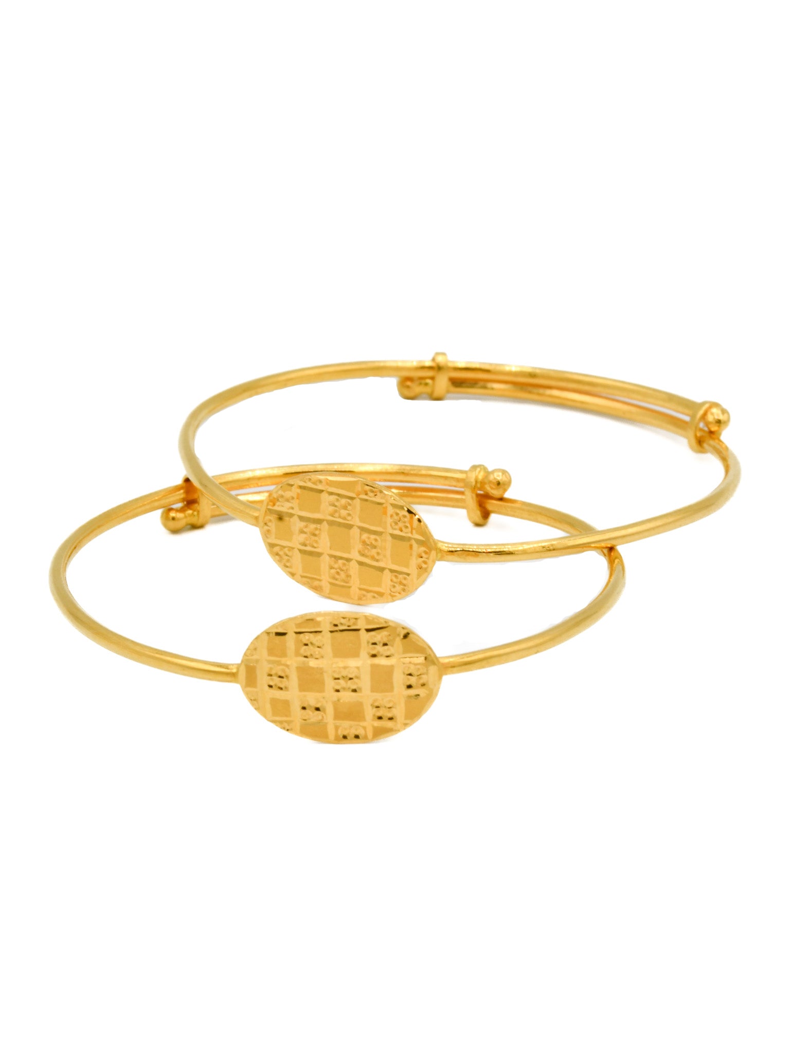 22ct Gold Adjustable Pair Baby Bangle - Roop Darshan