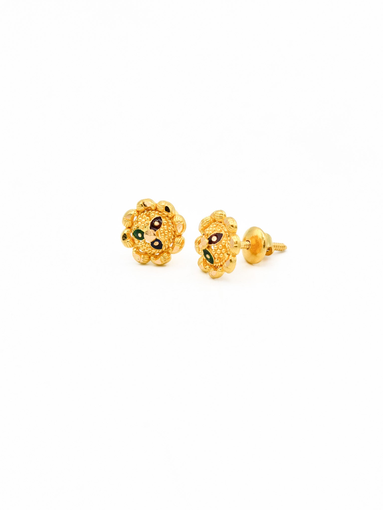 22ct Gold Mina Stud Earrings - Roop Darshan