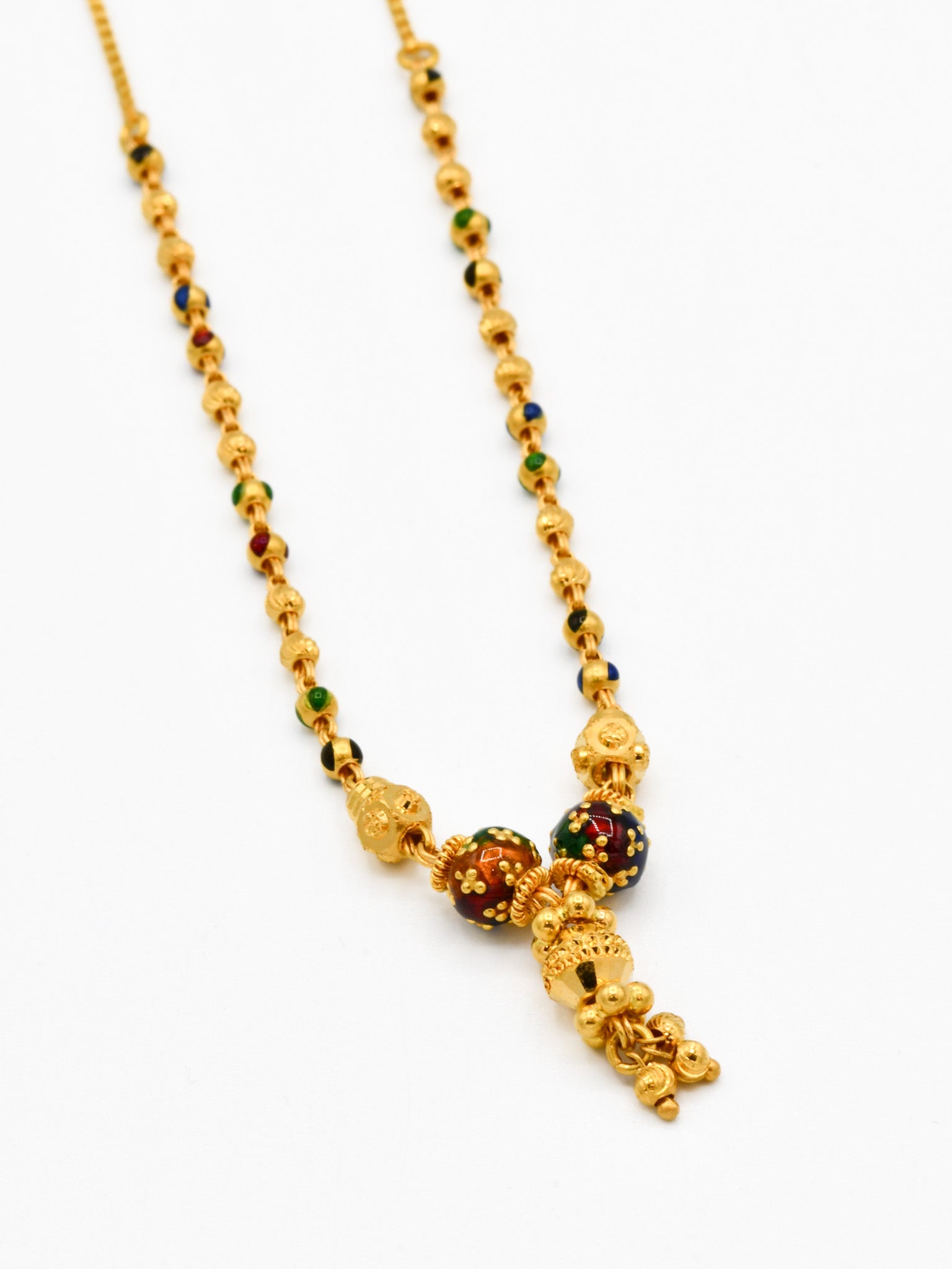 22ct Gold Mina Ball Fancy Chain - Roop Darshan
