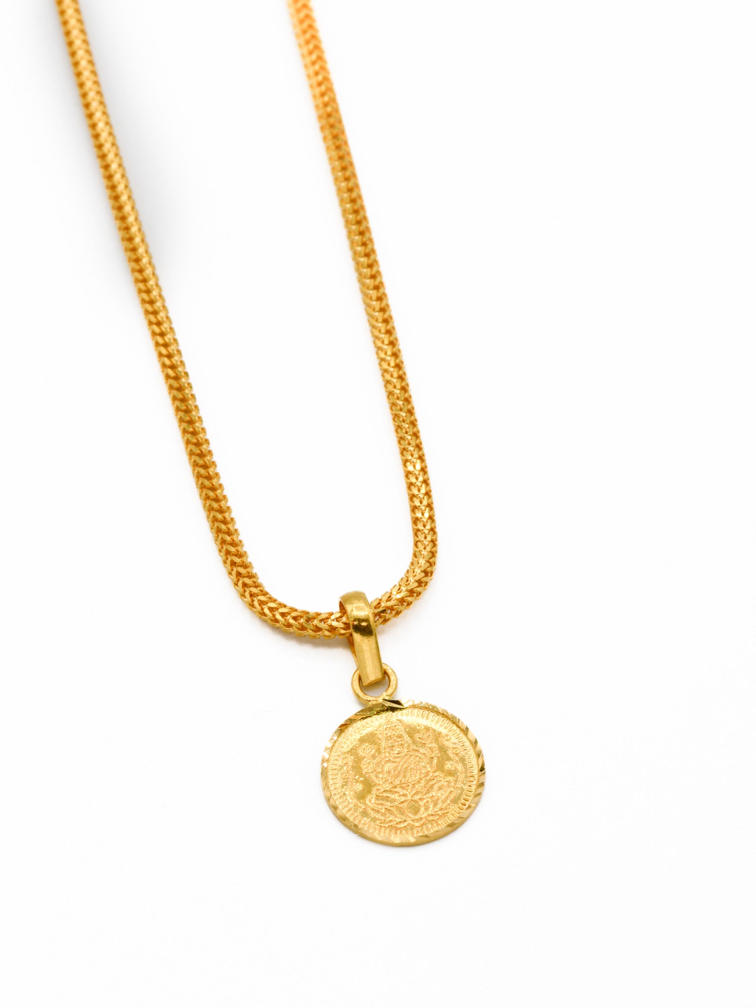 22ct Gold Laxmi Coin Pendant - Roop Darshan