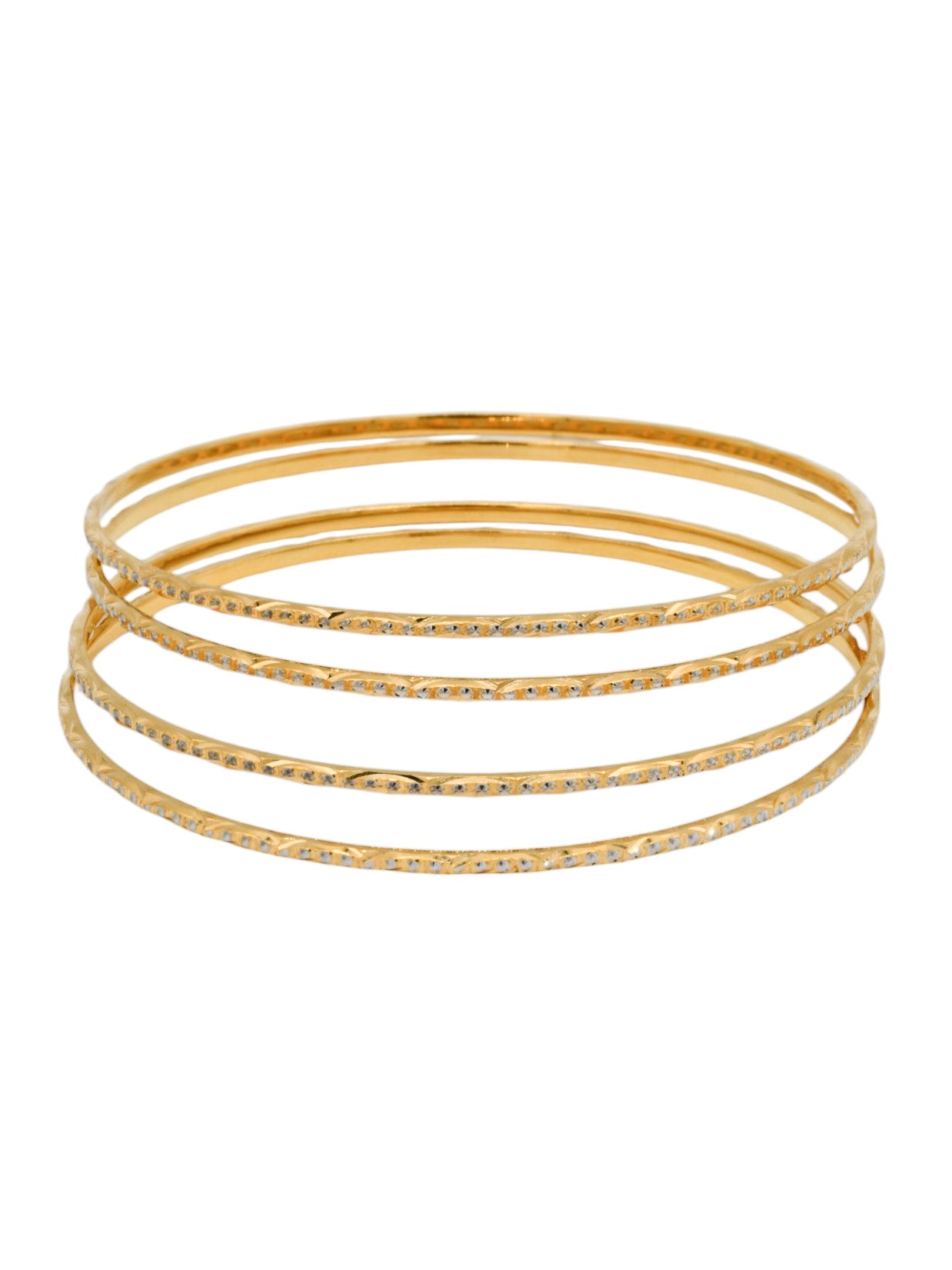22ct Gold Two Tone 4 Bangles - Roop Darshan