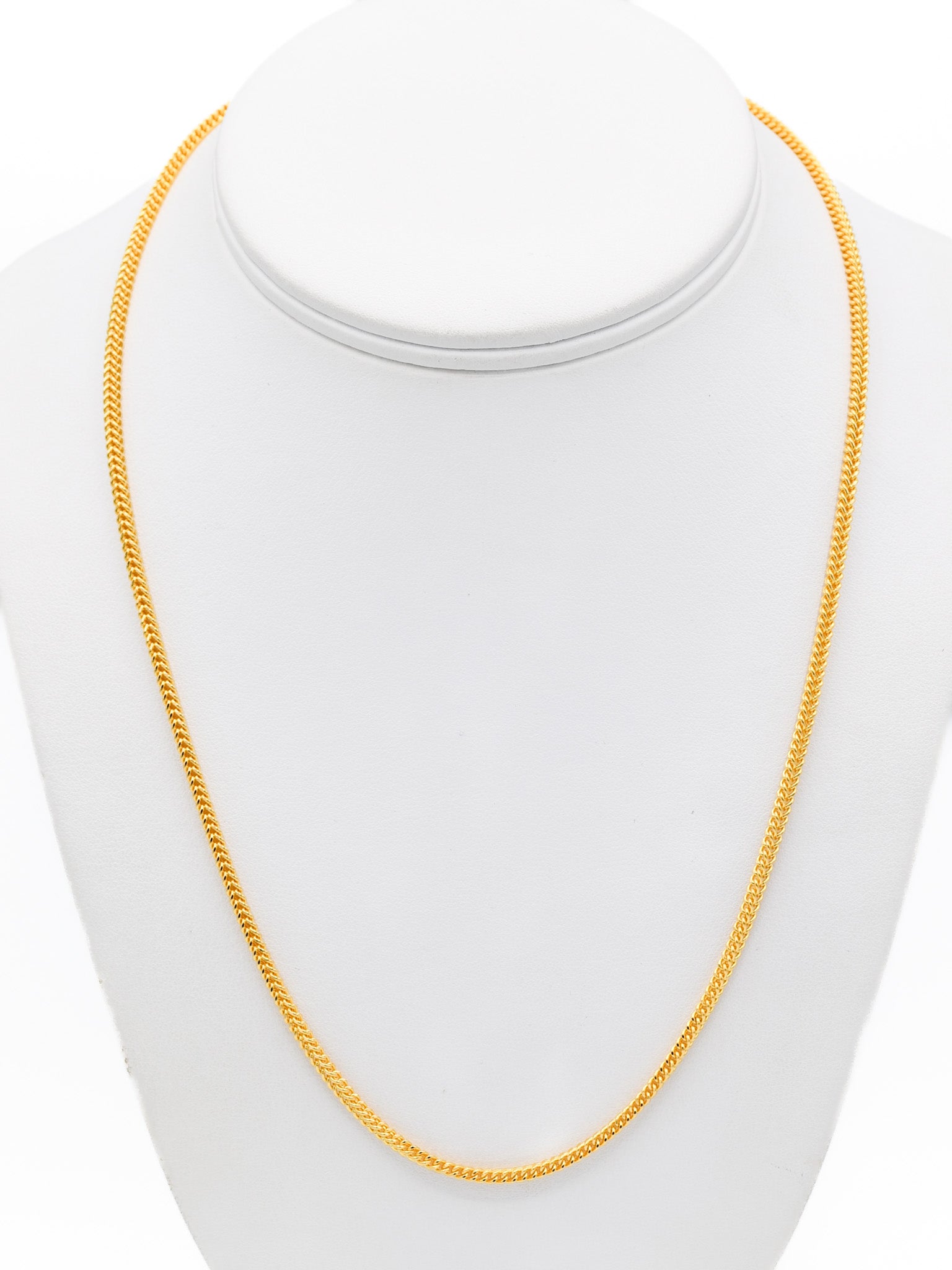 22ct Gold Hollow Fox Tail Chain - 50 cm - Roop Darshan