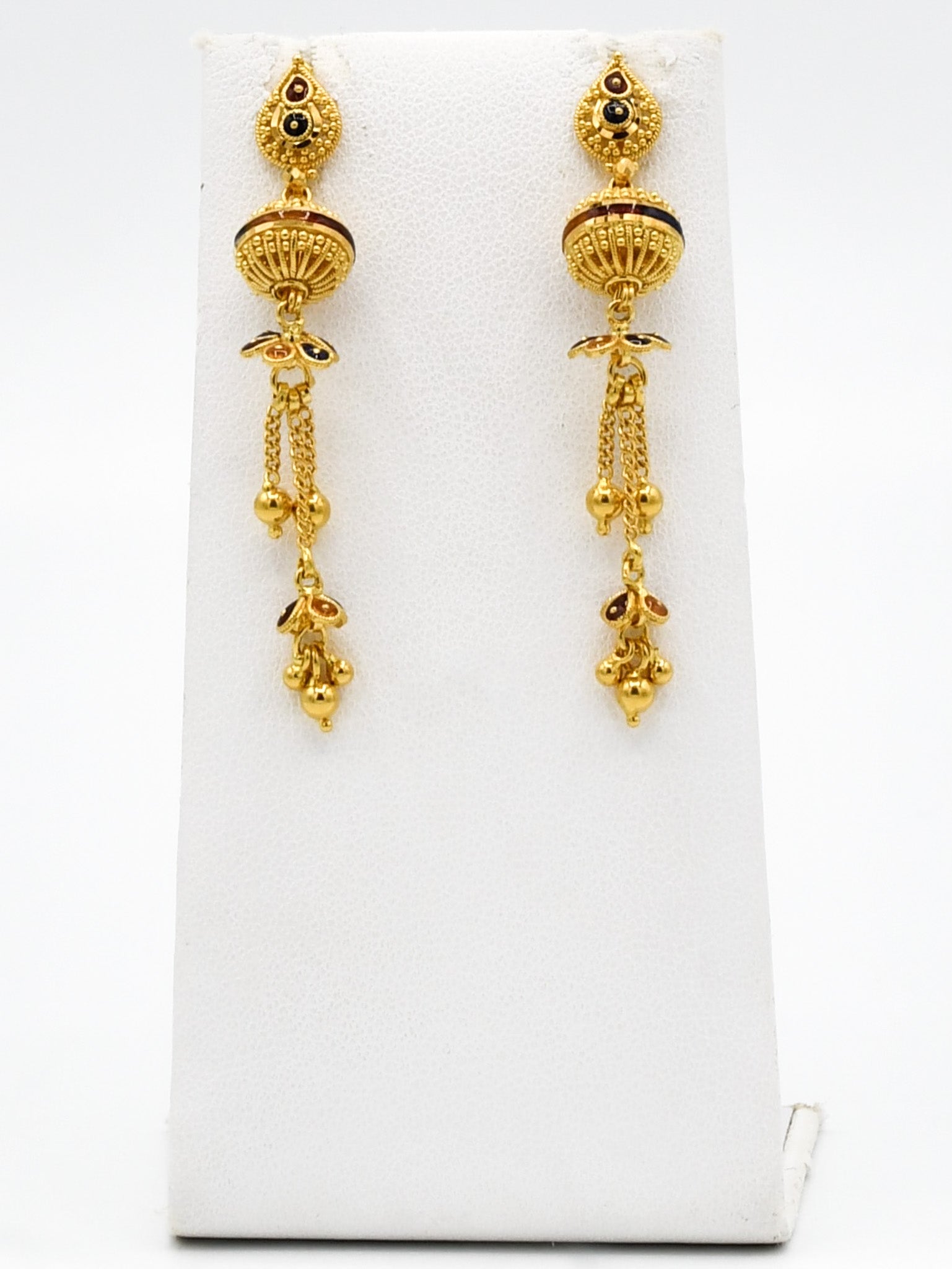 22ct Gold Mina Necklace Set - Roop Darshan