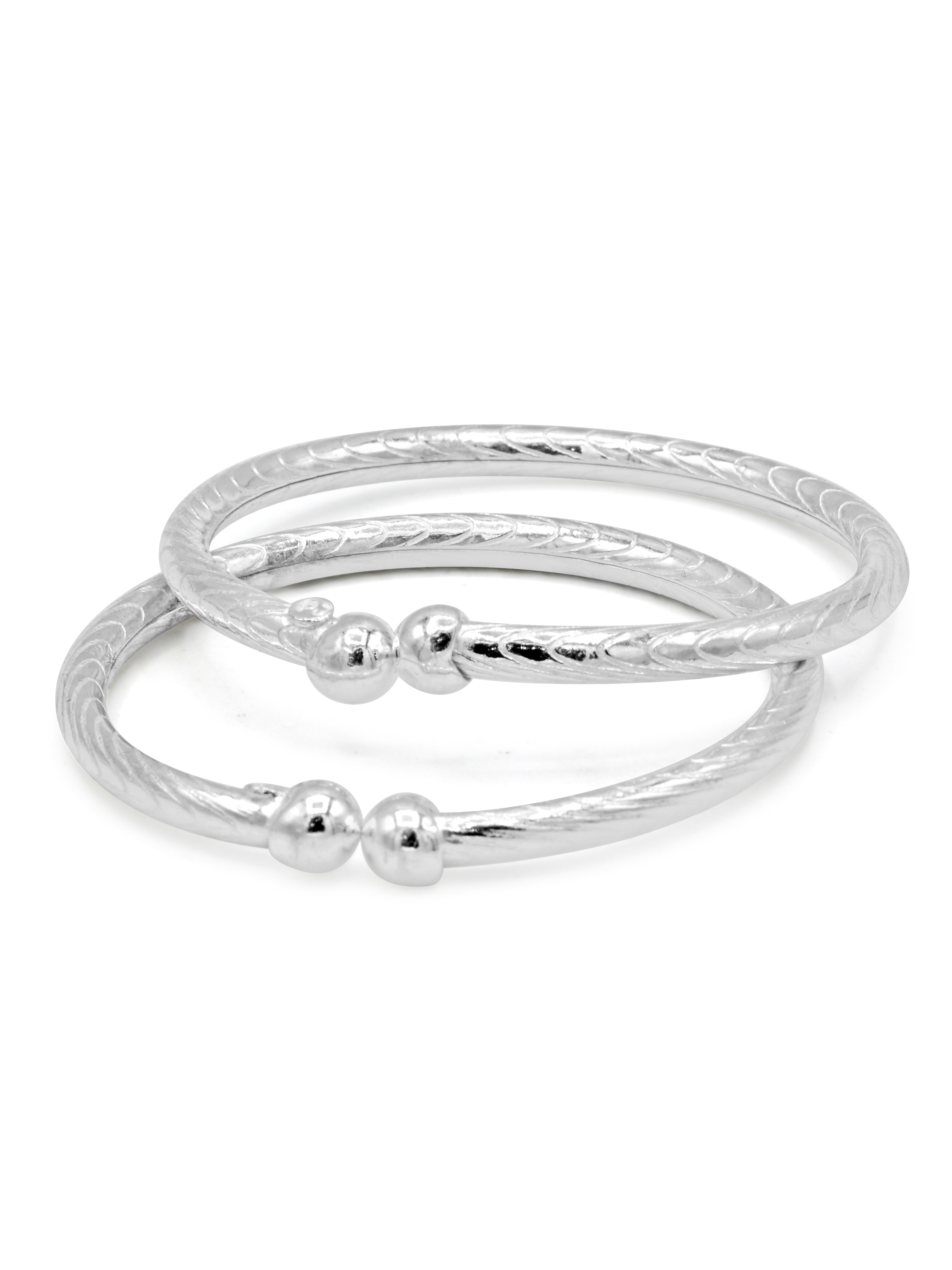 Silver Pair Baby Bangle - Roop Darshan