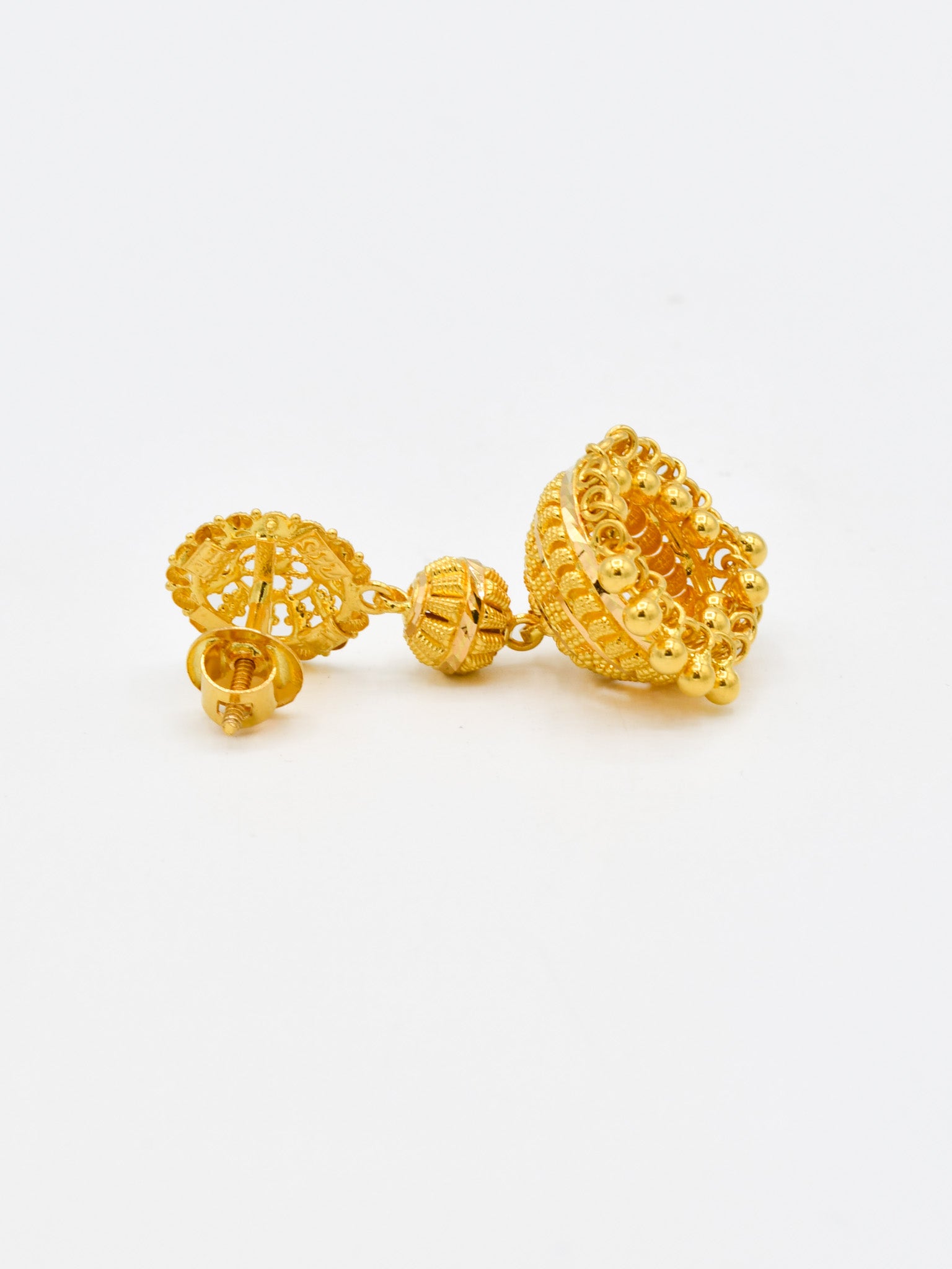 22ct Gold Jhumki Earrings - Roop Darshan