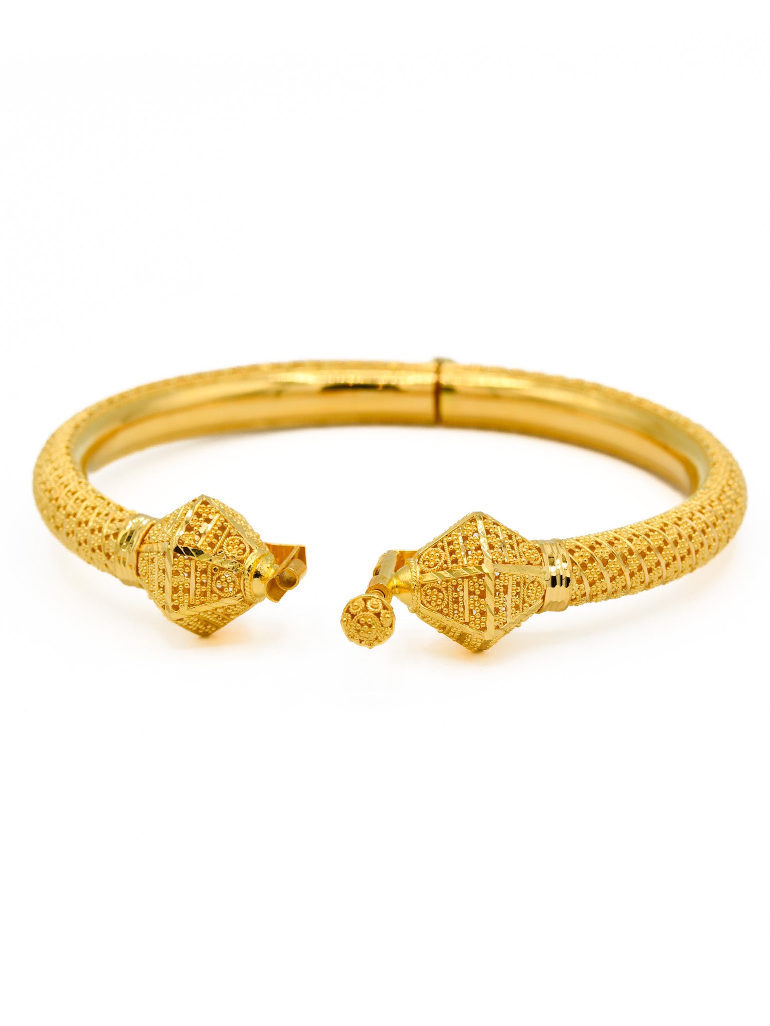 22ct Gold Filigree Screw Pair Bangle - Roop Darshan