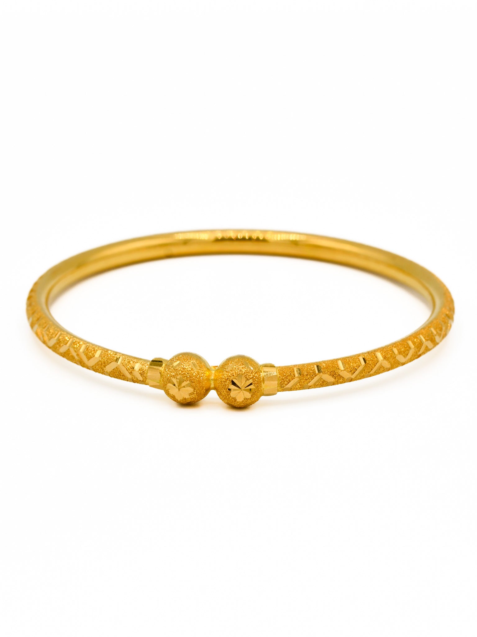 22ct Gold Sand Blast Design Pair Bangle - Roop Darshan
