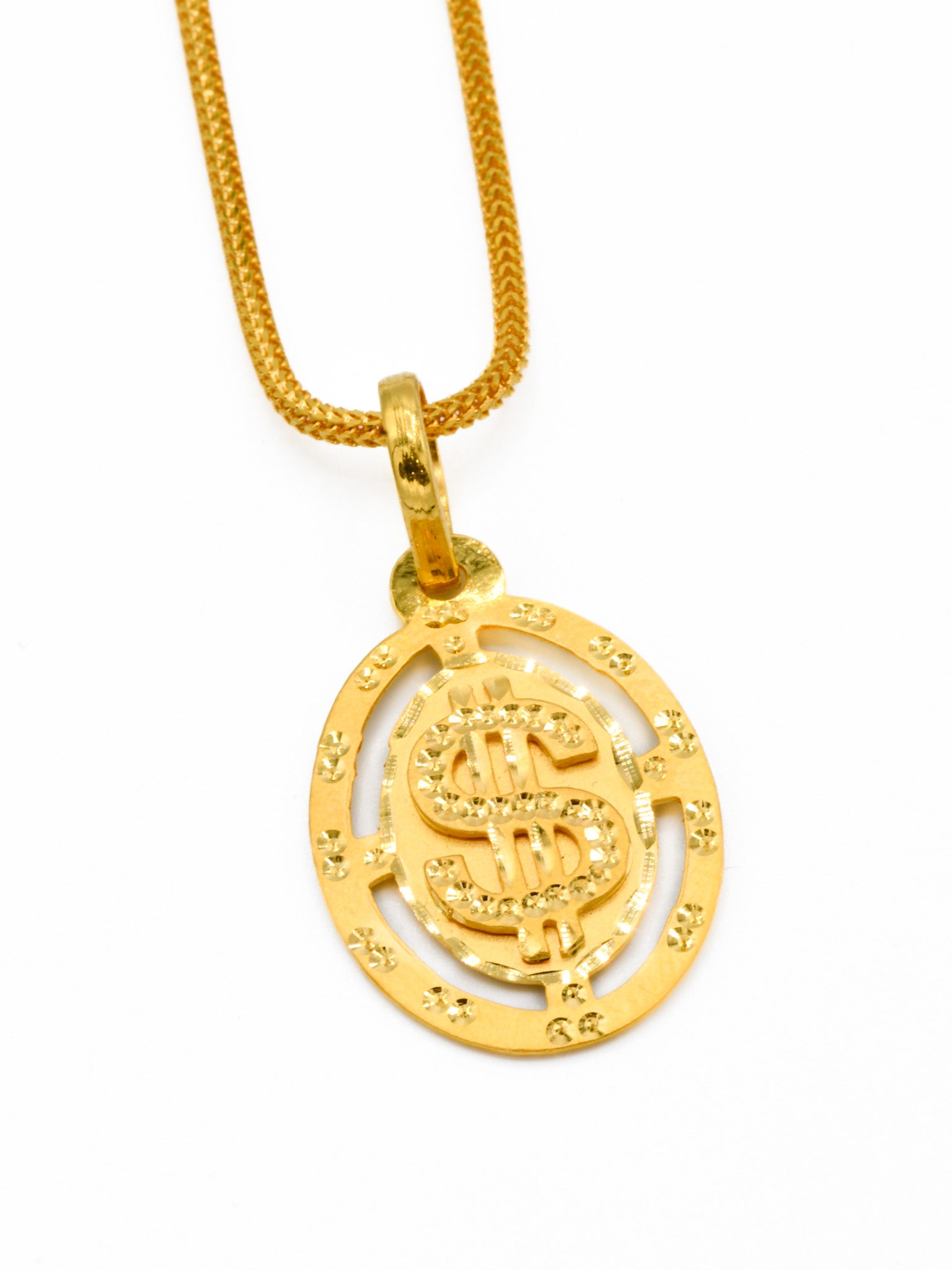 22ct Gold Doller Reversible Pendant - Roop Darshan