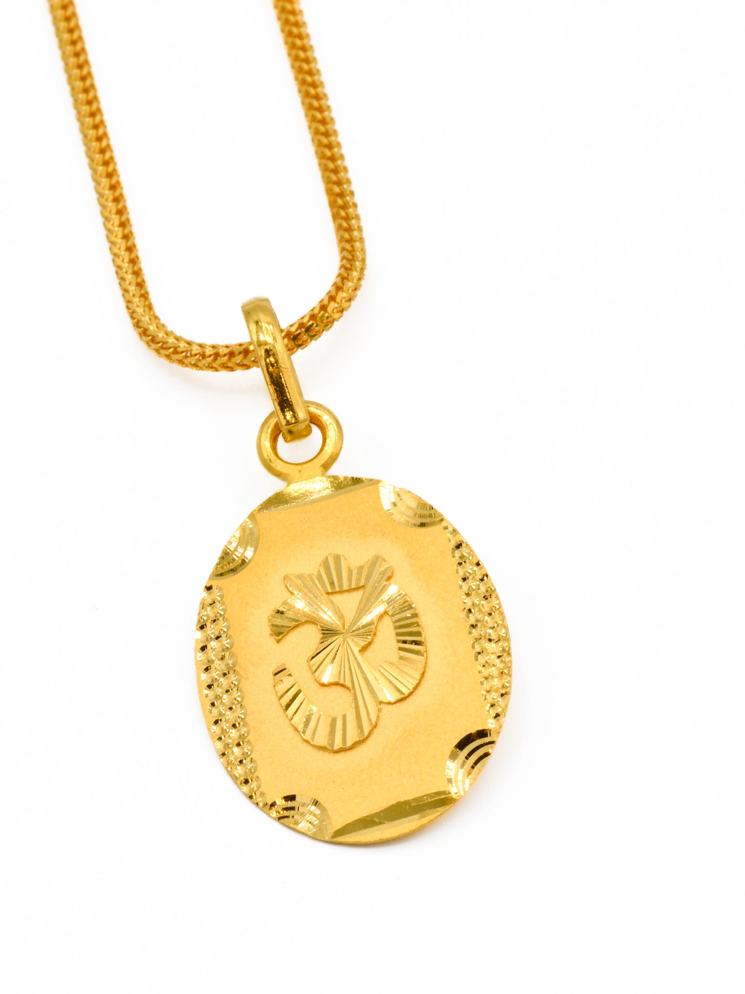 22ct Gold Om Reversible Pendant - Roop Darshan