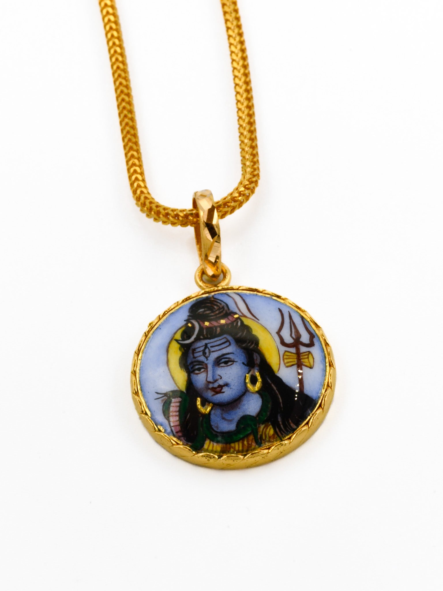 22ct Gold Minakari Shivji Pendant - Roop Darshan