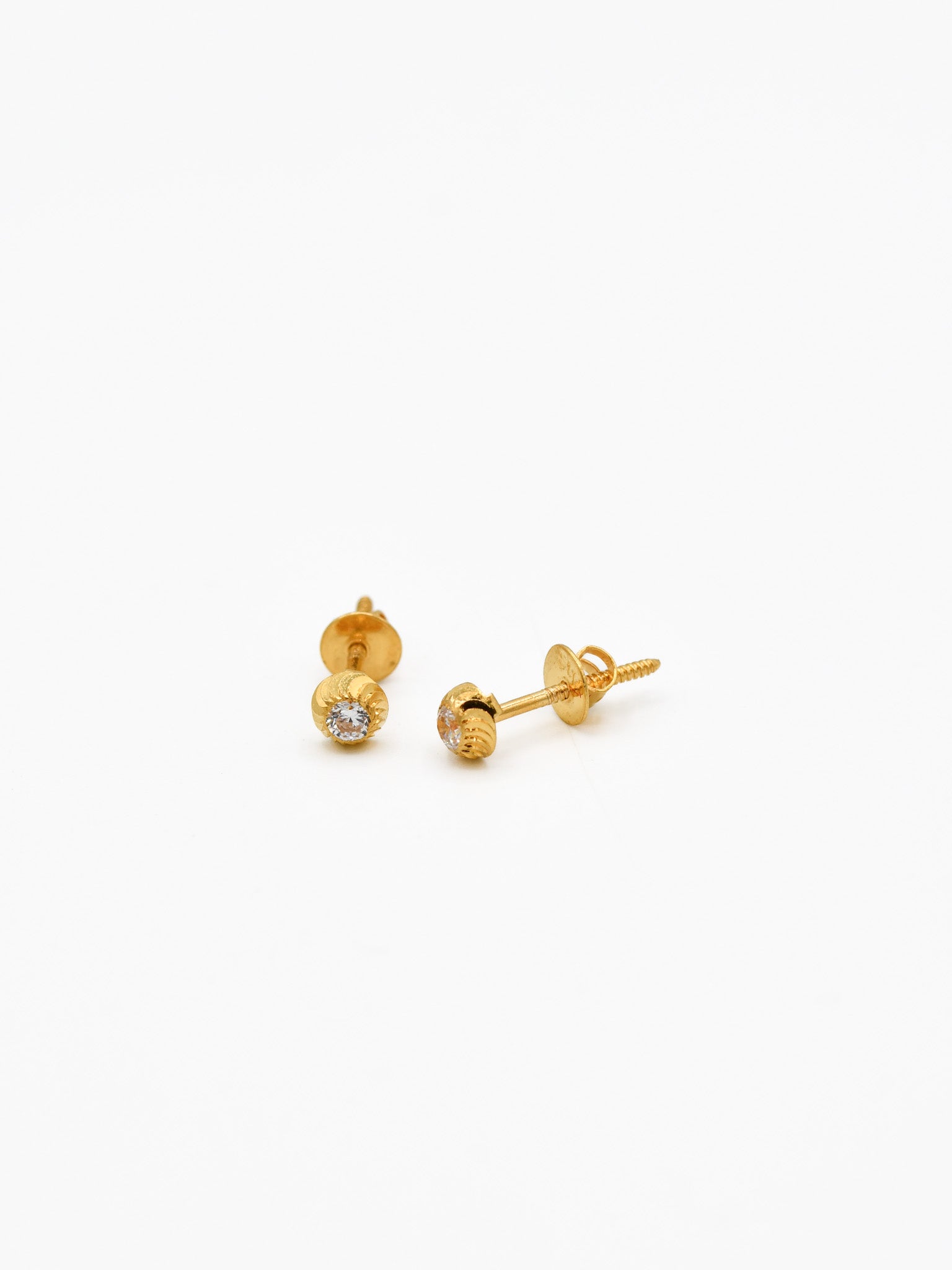 22ct Gold CZ Stud Earrings - Roop Darshan