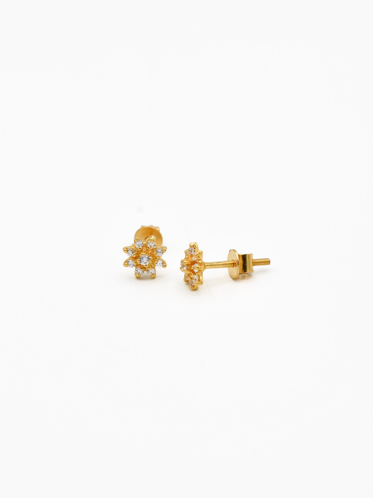 22ct Gold CZ Stud Earrings - Roop Darshan