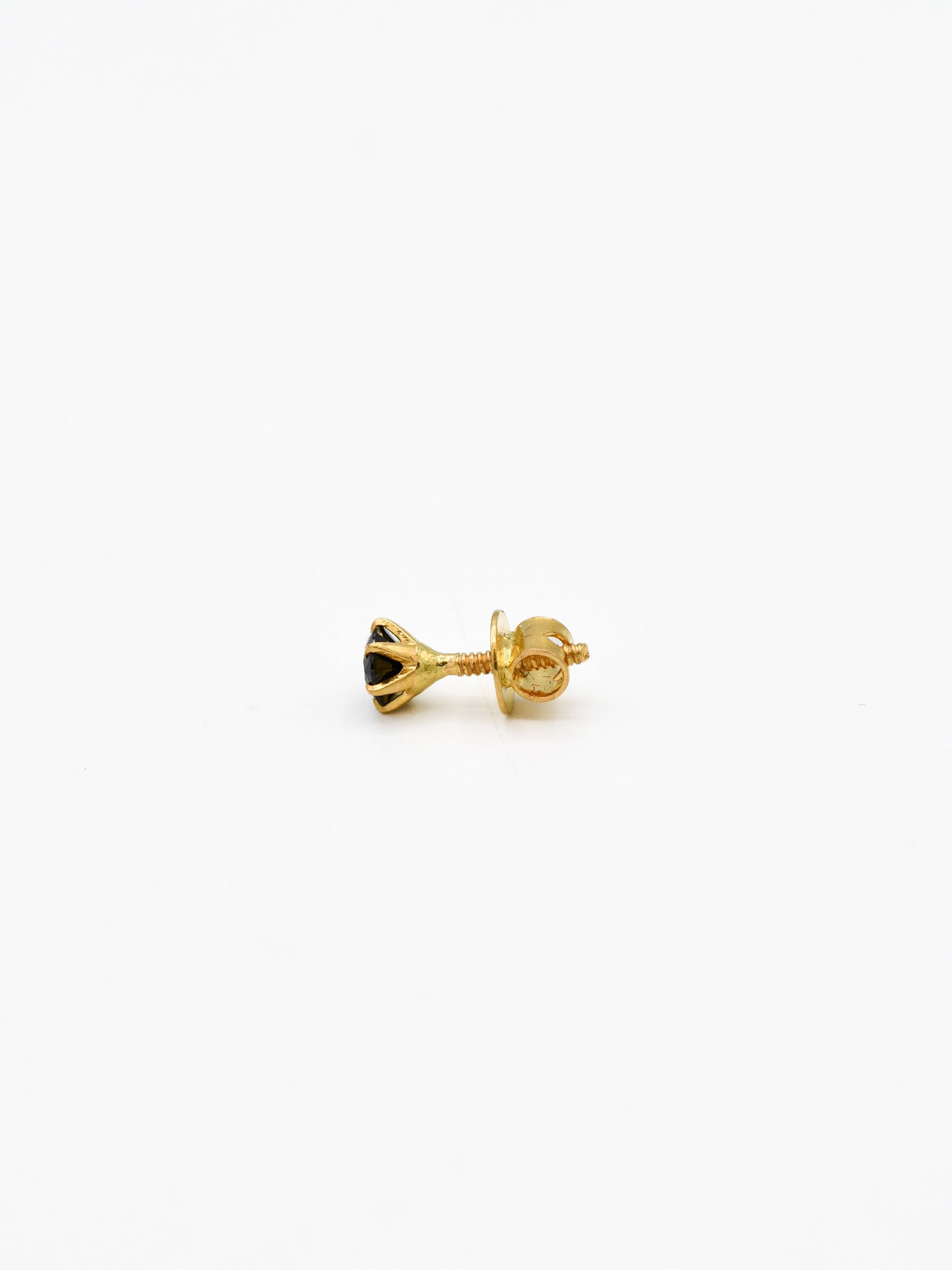 22ct Gold Black CZ Stud Earrings - Roop Darshan