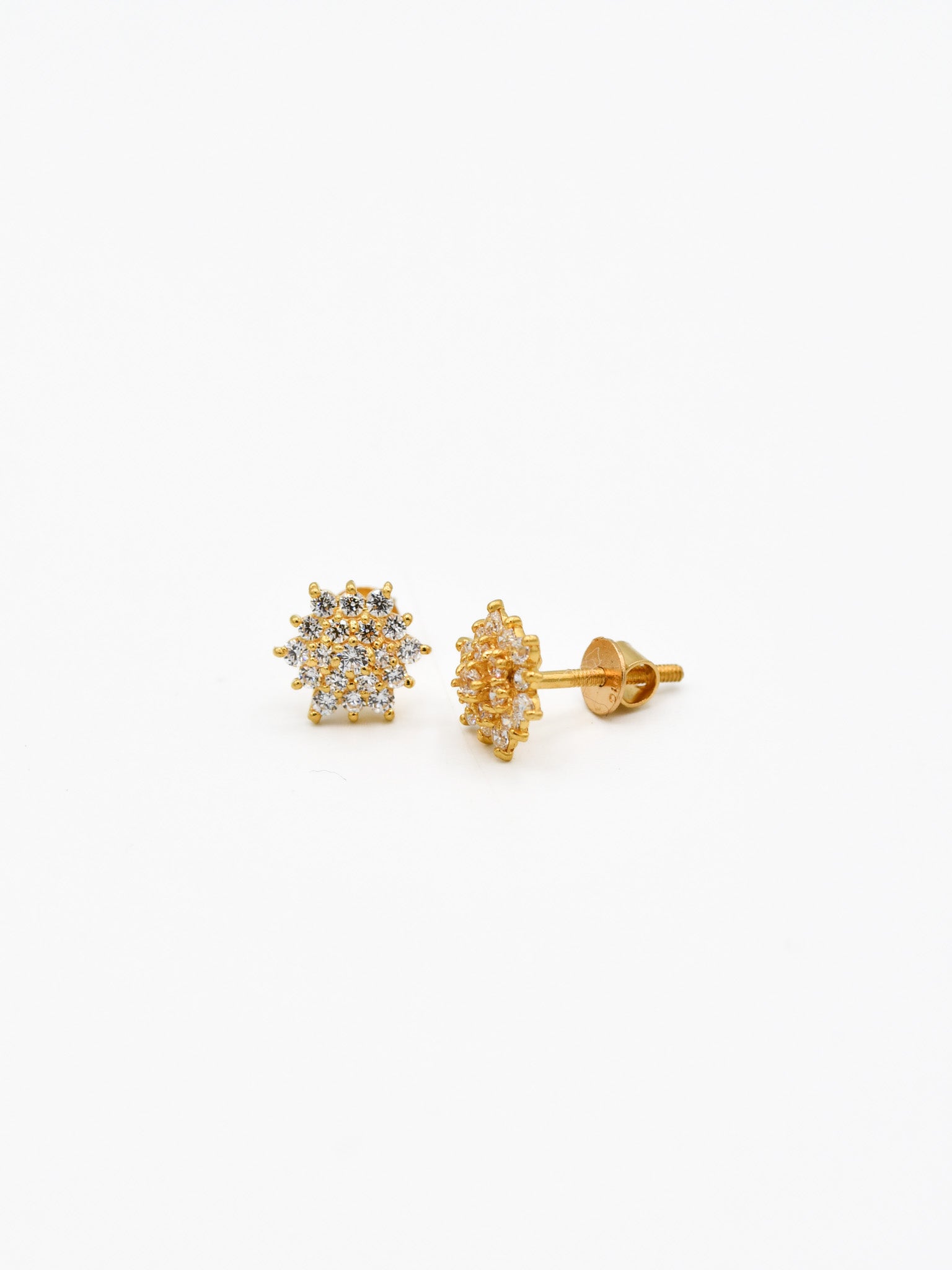 22ct Gold CZ Stud Earrings - Roop Darshan