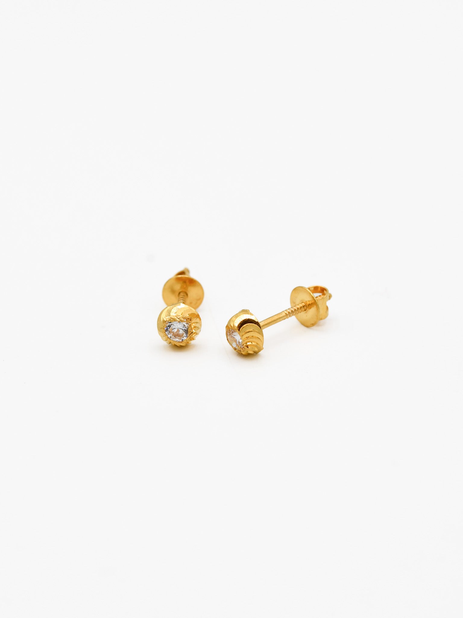 22ct Gold CZ Stud Earrings - Roop Darshan