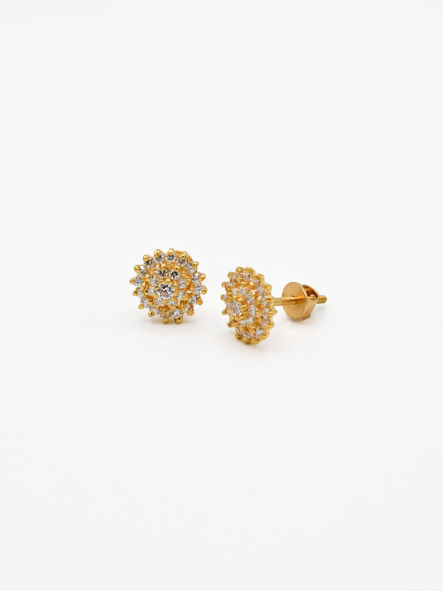 22ct Gold CZ Stud Earrings - Roop Darshan