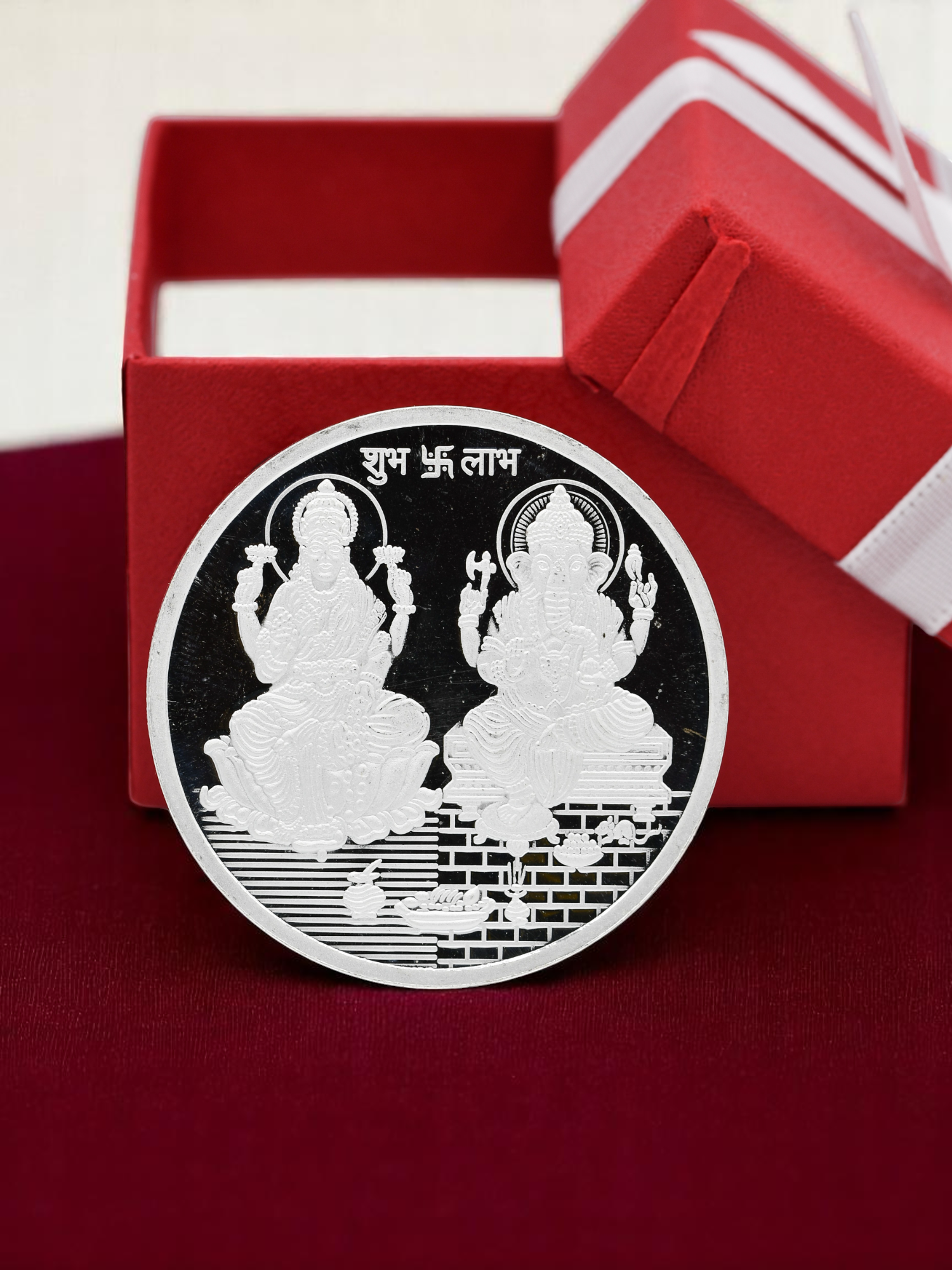 100 Grams Silver Laxmiji & Ganesha Coin