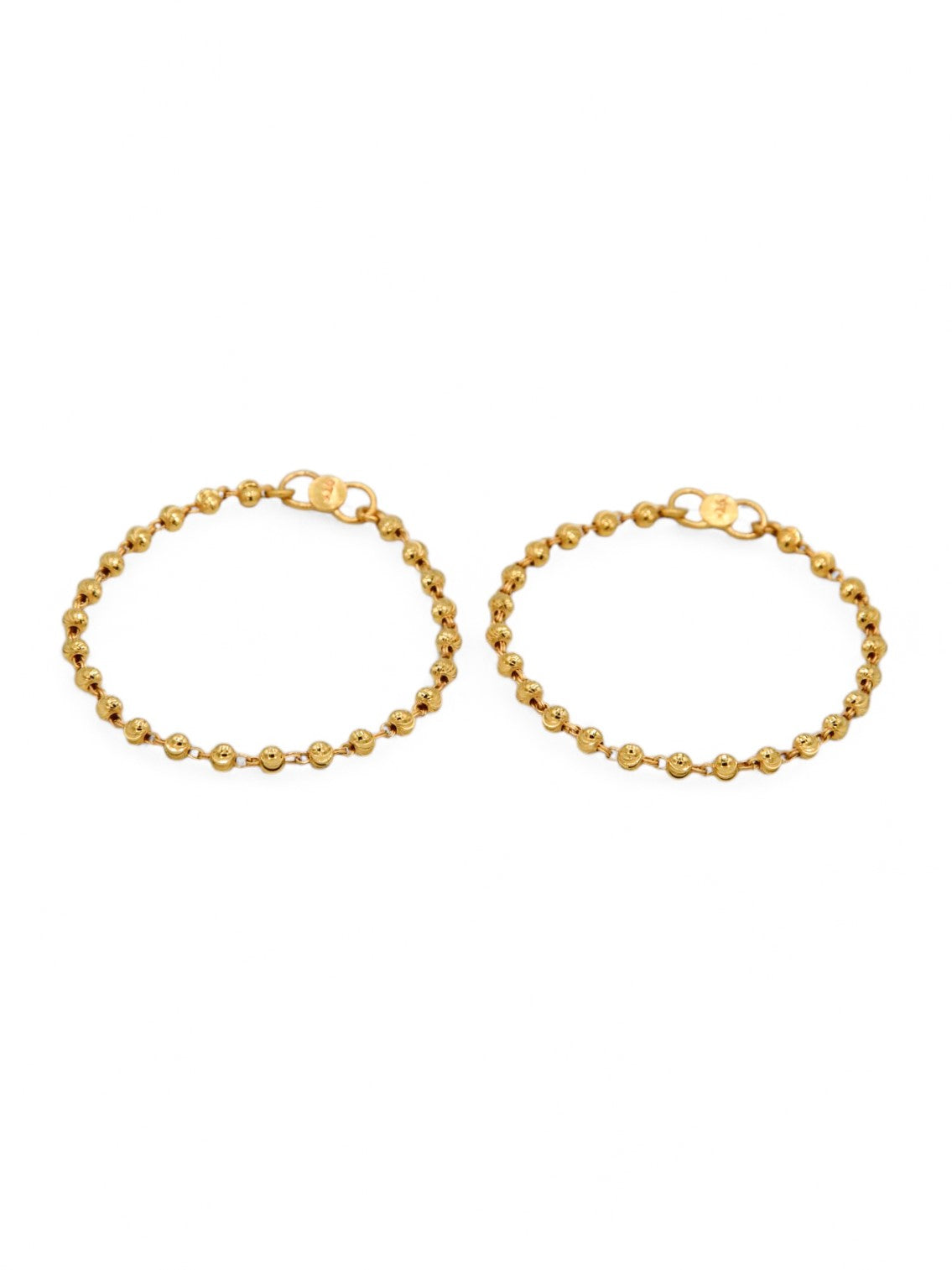 22ct Gold Ball Pair Baby Bracelet - Roop Darshan
