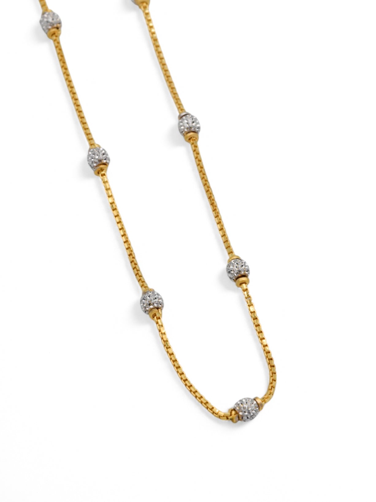 22ct Gold Two Tone Ball Fancy Chain