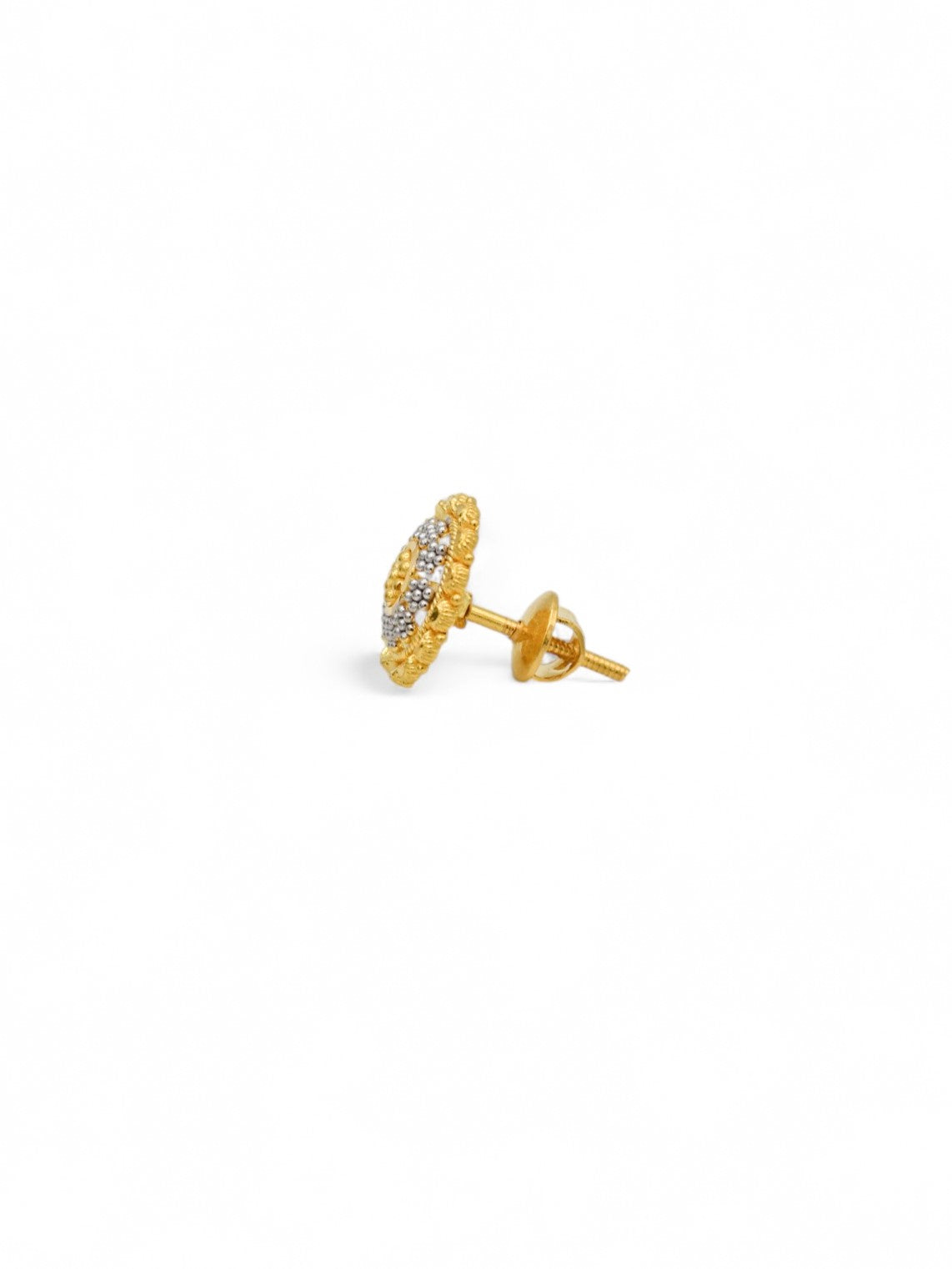 22ct Gold Two Tone Stud Earrings