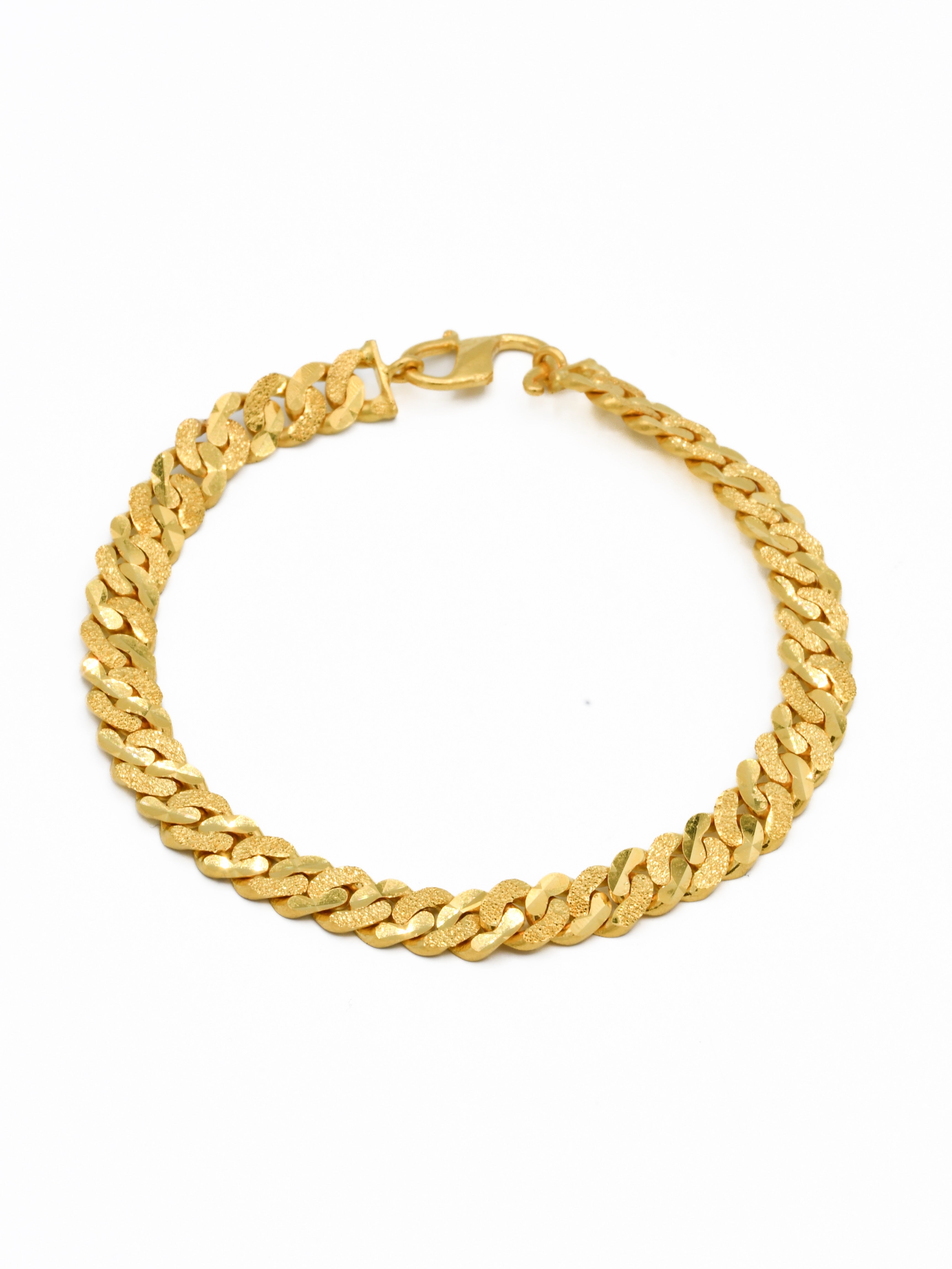 22ct Gold Curb Mens Bracelet - Roop Darshan