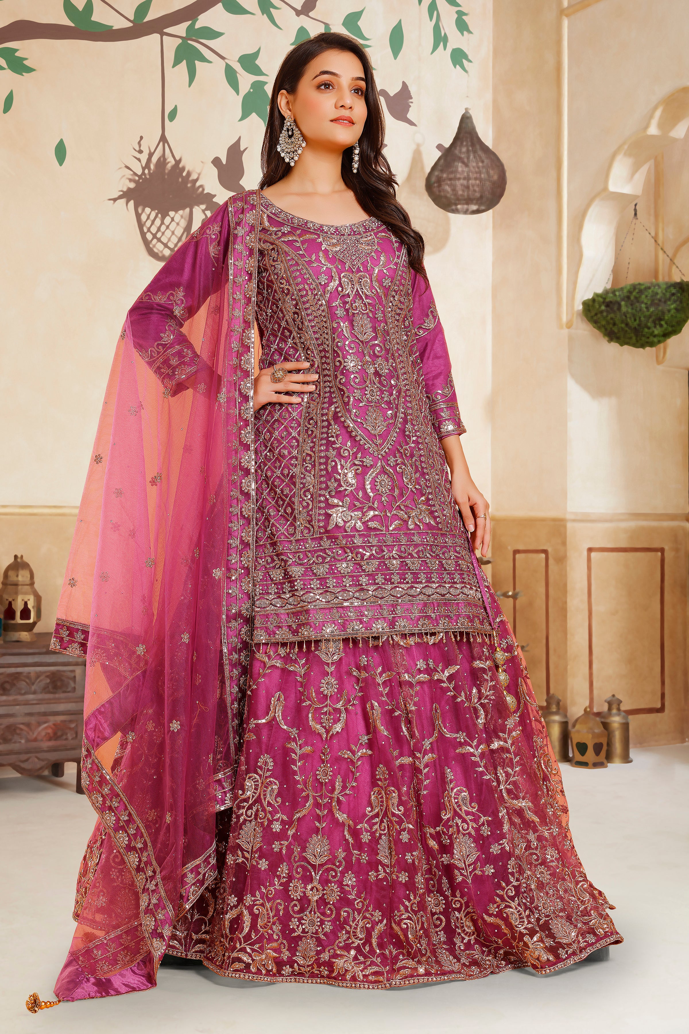 Zakia Long Top Lehenga