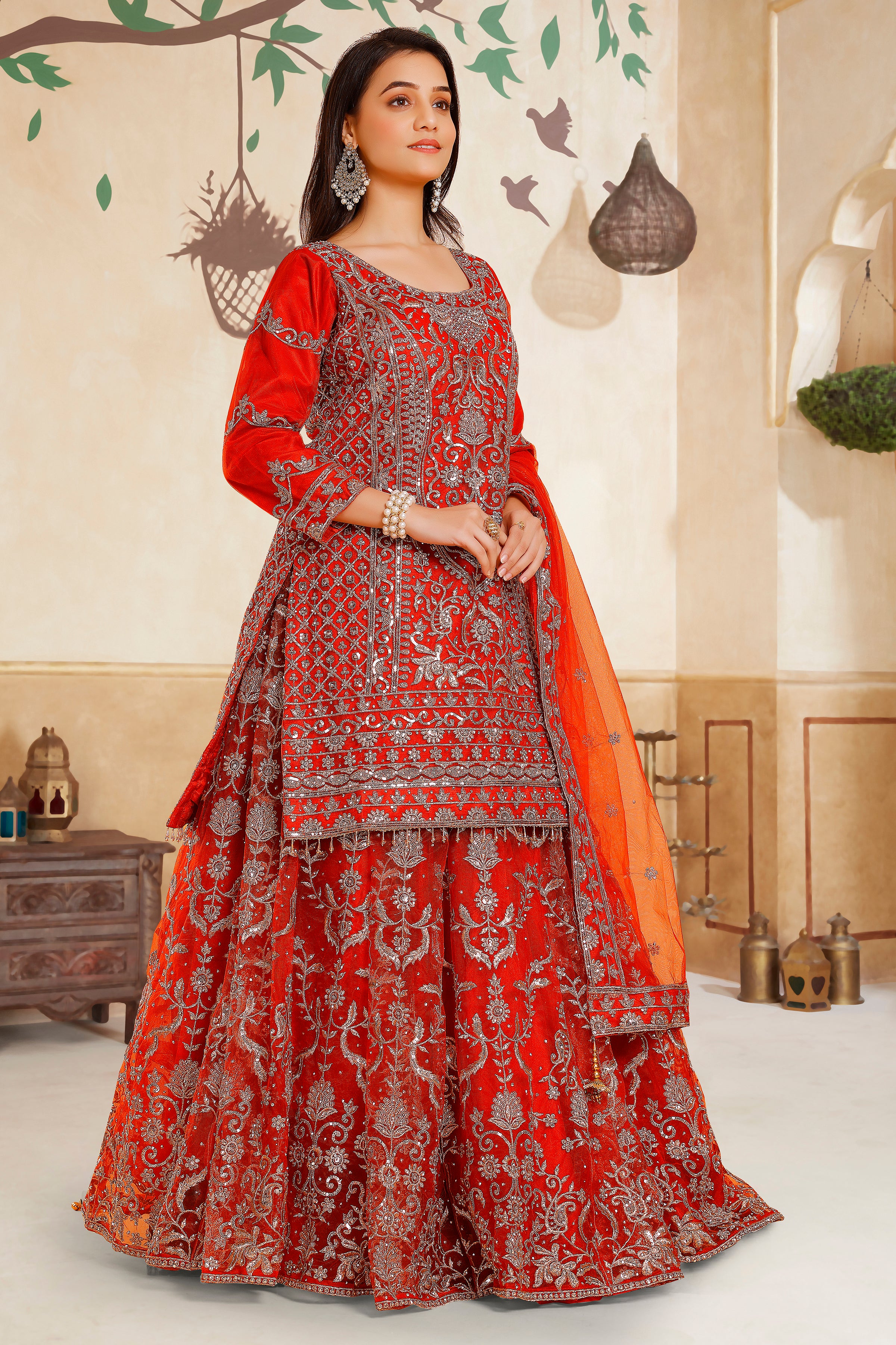 Zakia Long Top Lehenga