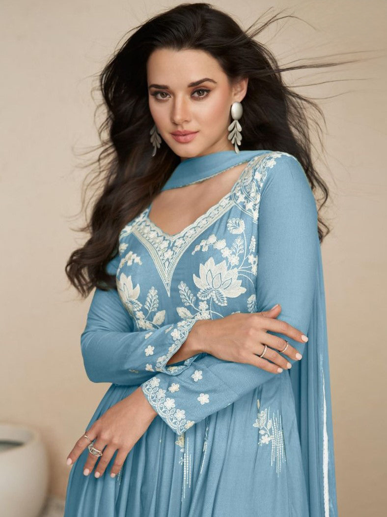 Karishma Rayon Embroidered Work Palazzo Suit - Roop Darshan