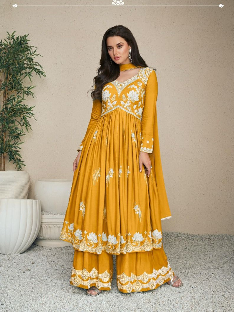 Karishma Rayon Embroidered Work Palazzo Suit - Roop Darshan