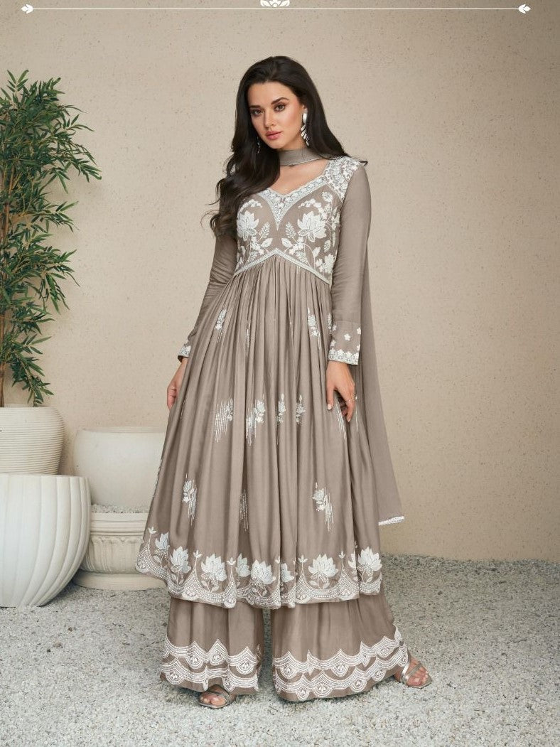 Karishma Rayon Embroidered Work Palazzo Suit - Roop Darshan