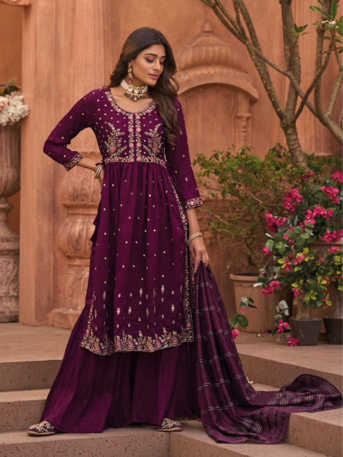 Ziya Naira Cut Palazzo Suit - Roop Darshan