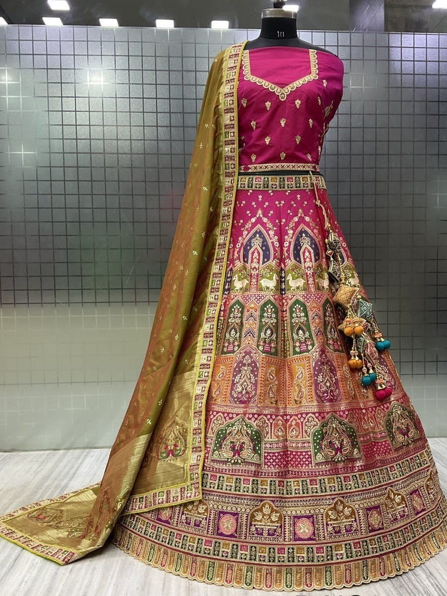 Asha Unstitched Lehenga Choli - Roop Darshan