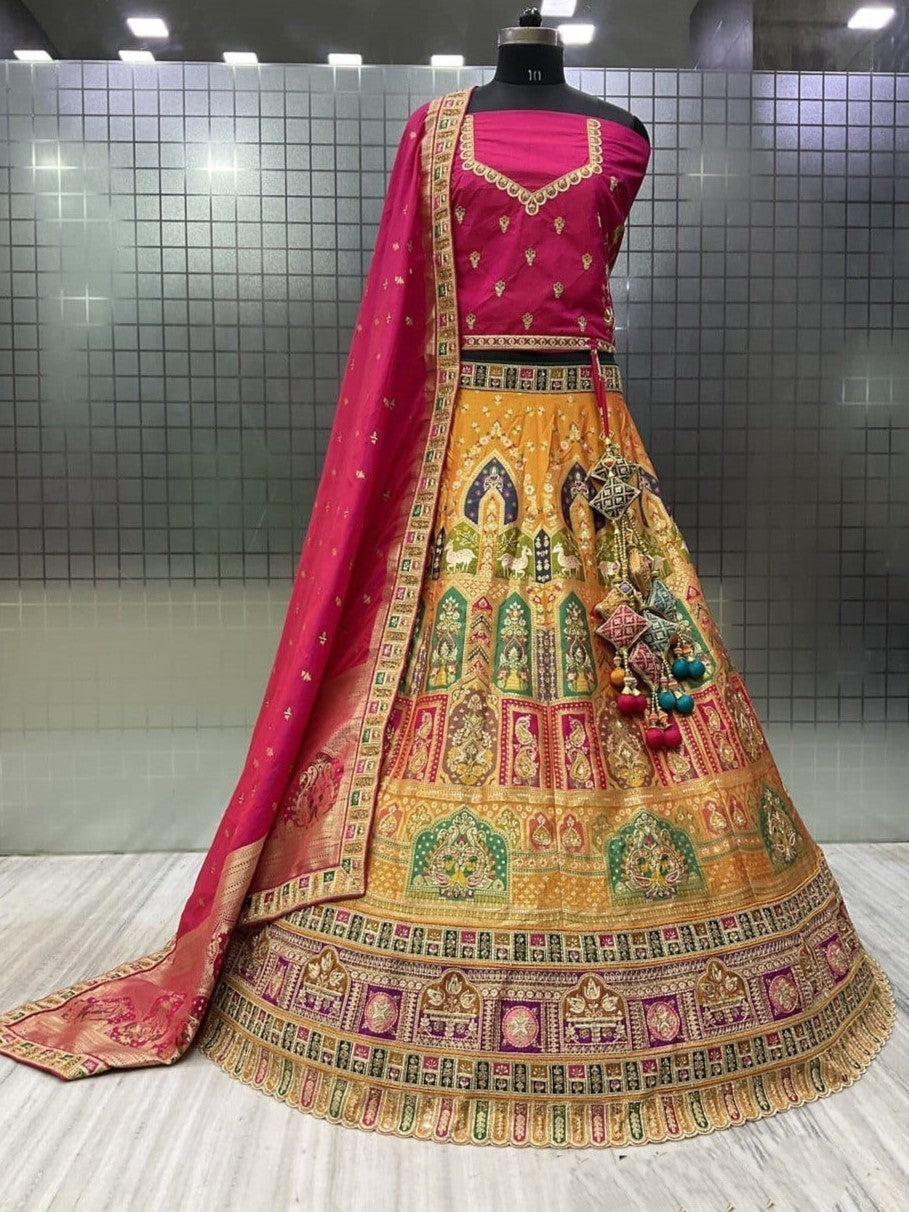 Asha Unstitched Lehenga Choli - Roop Darshan