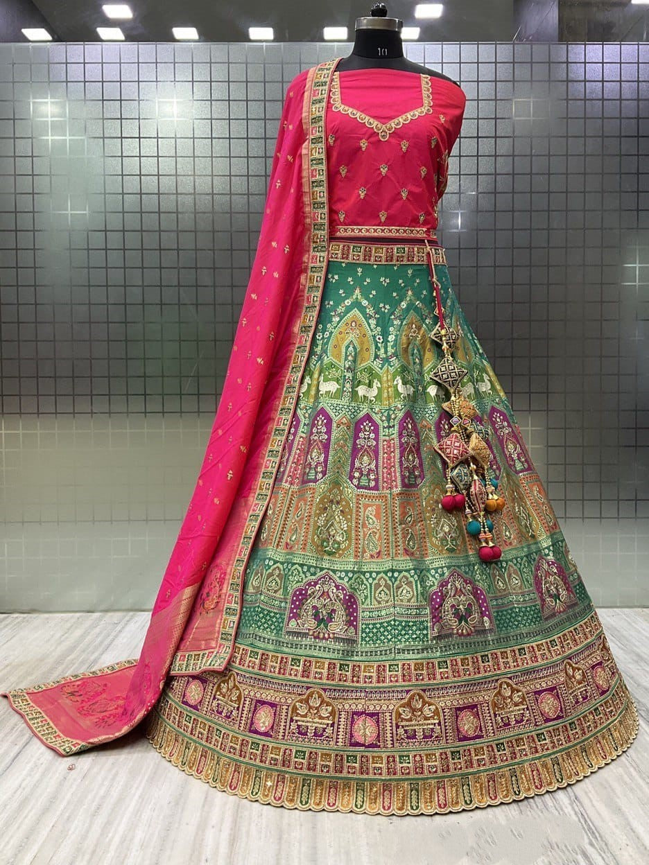 Asha Unstitched Lehenga Choli - Roop Darshan