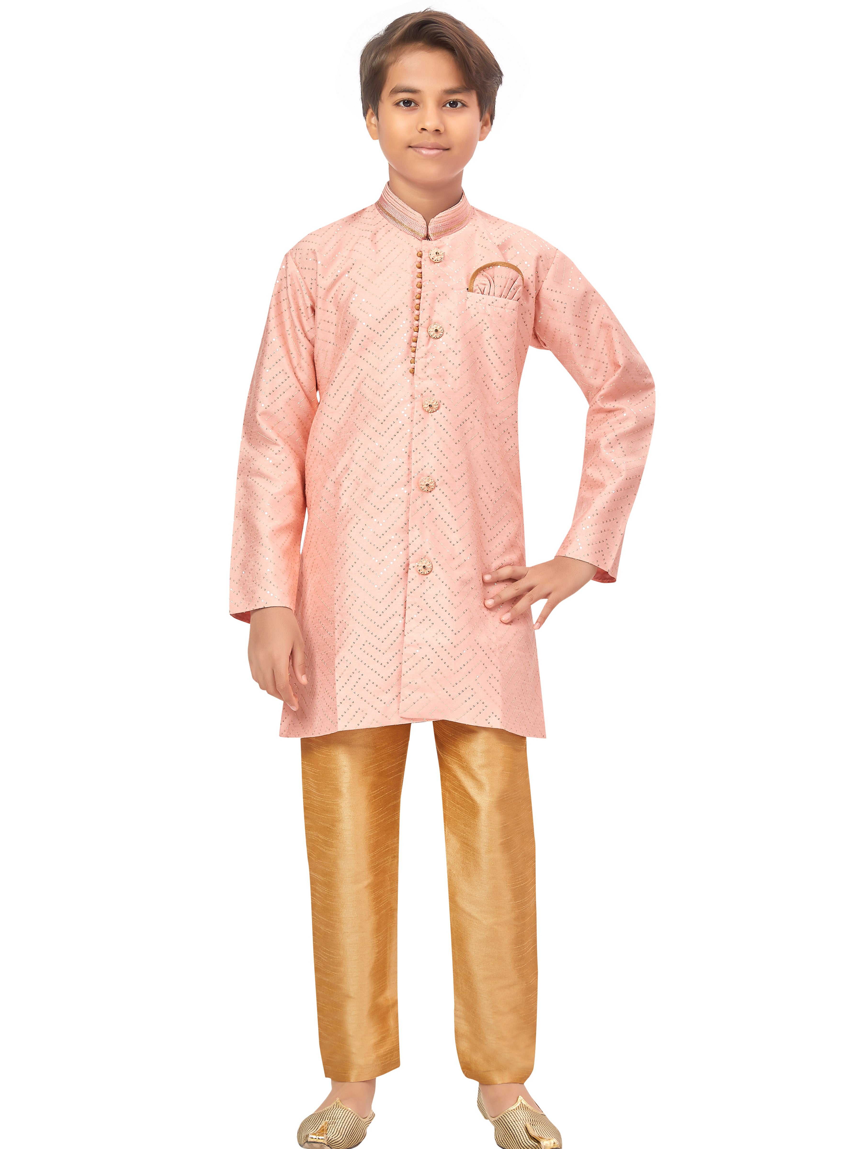 Boys Sequin Embroidered Kurta Set - Roop Darshan