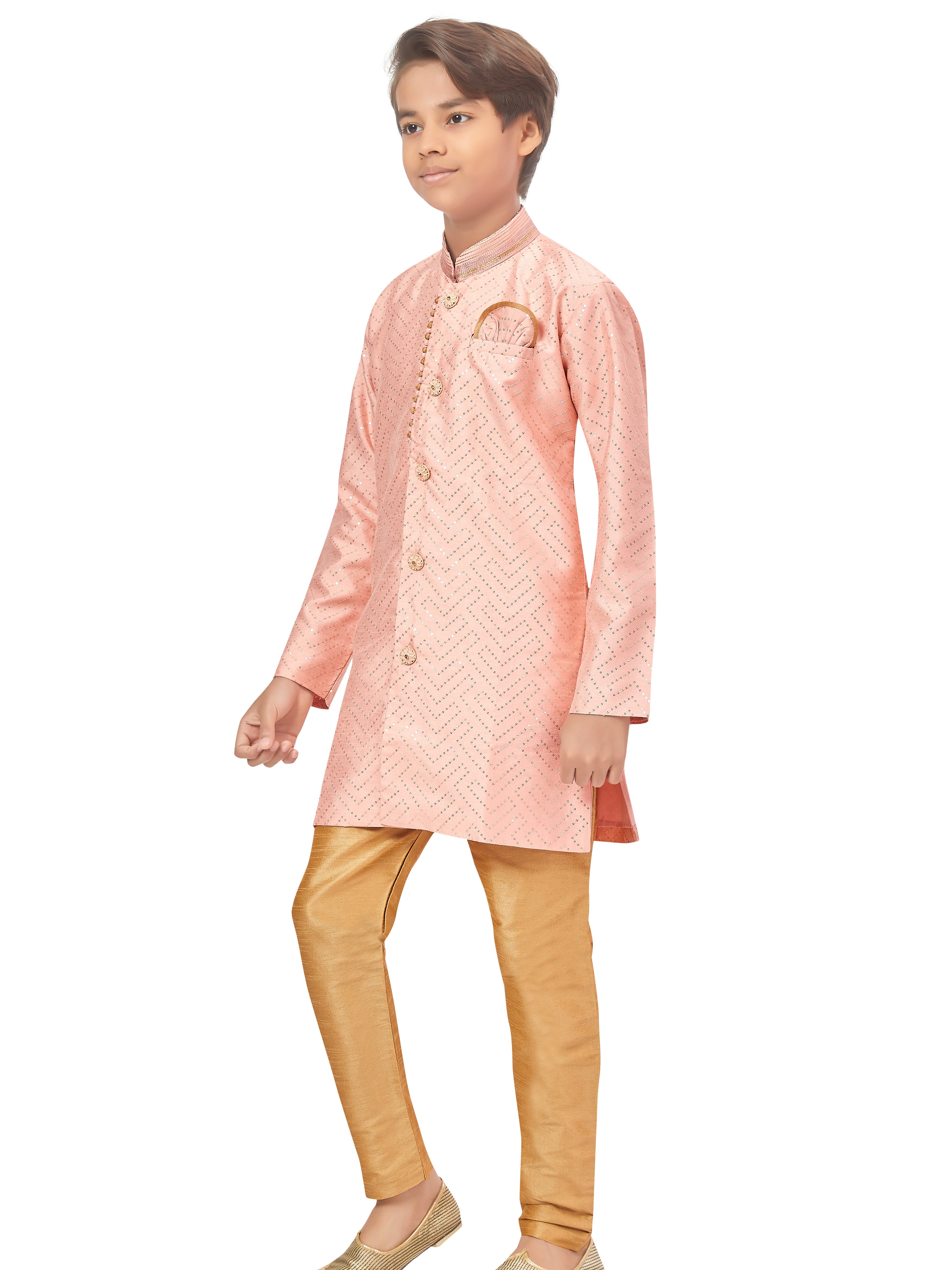 Boys Sequin Embroidered Kurta Set - Roop Darshan