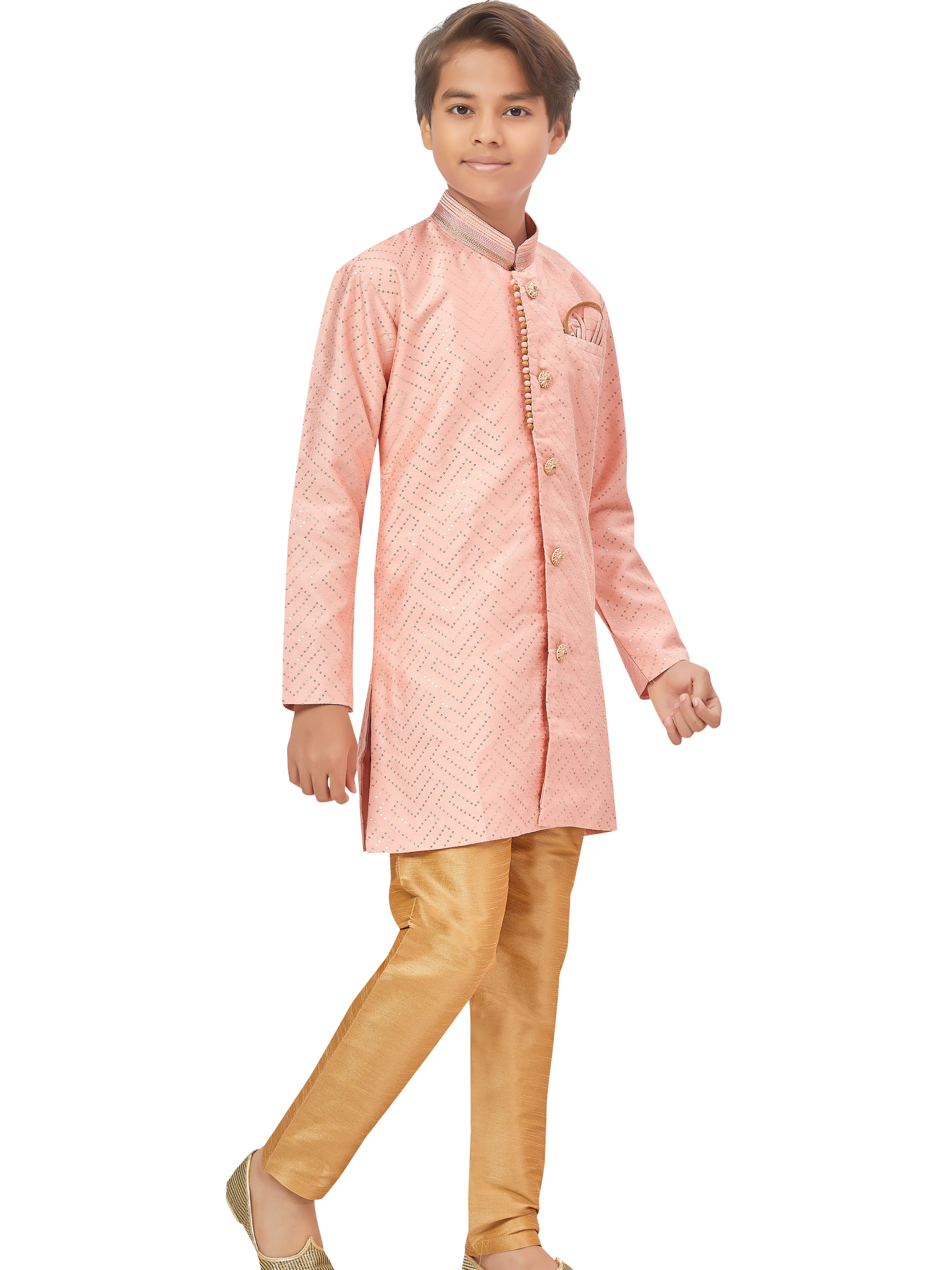 Boys Sequin Embroidered Kurta Set - Roop Darshan